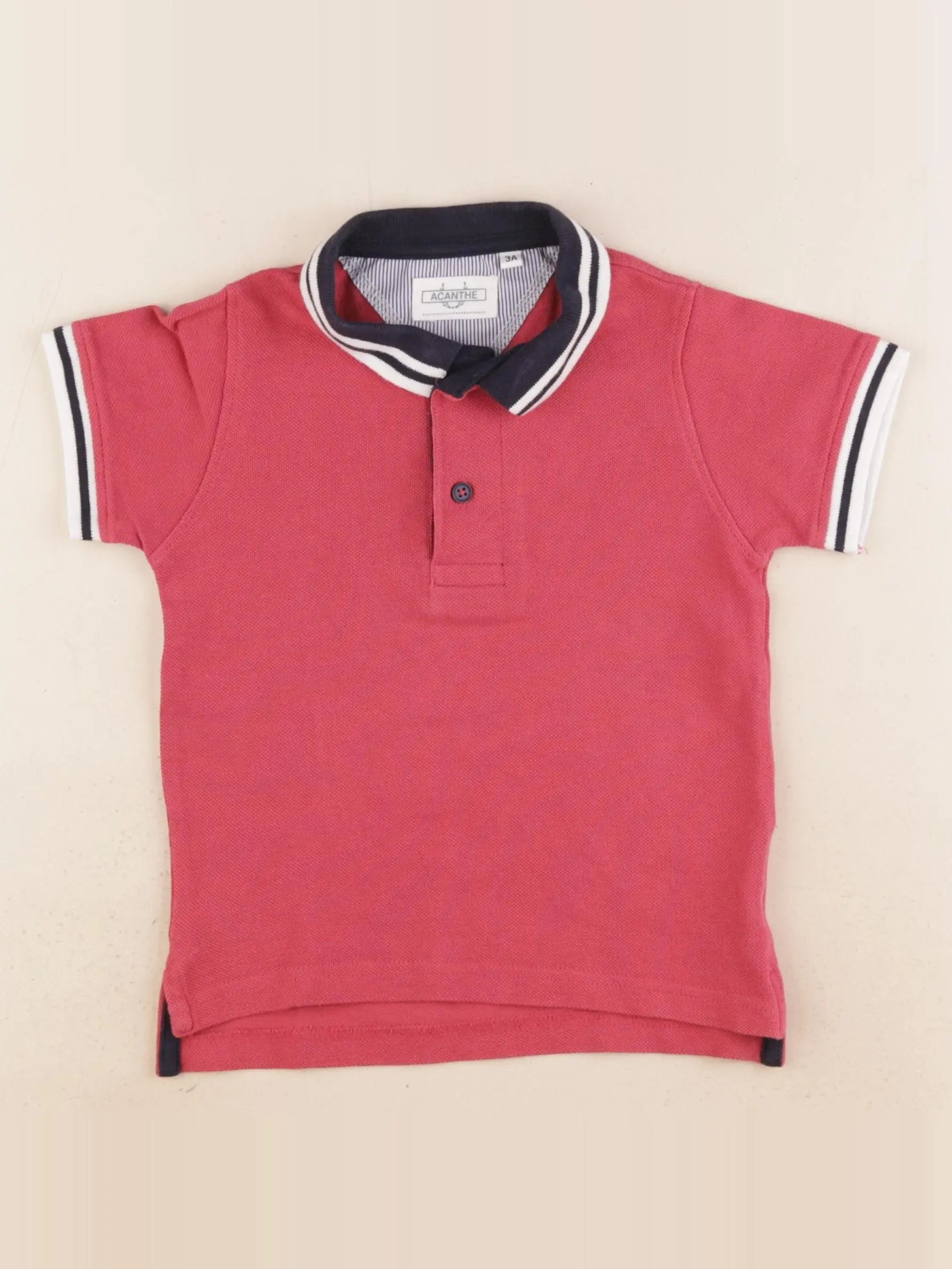 Acanthe - polo rose - 3 ans