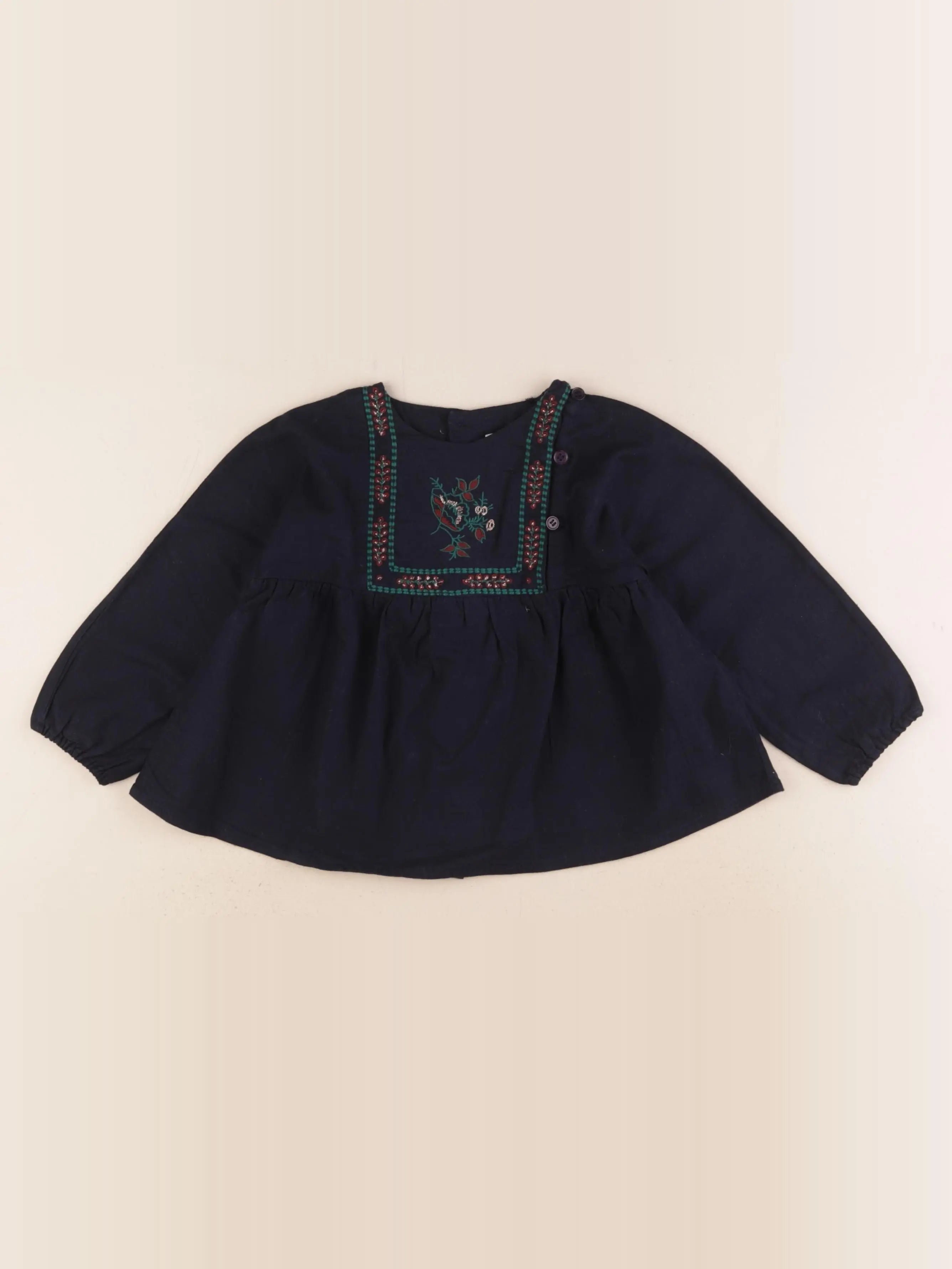 Bonton - blouse bleu - 2 ans