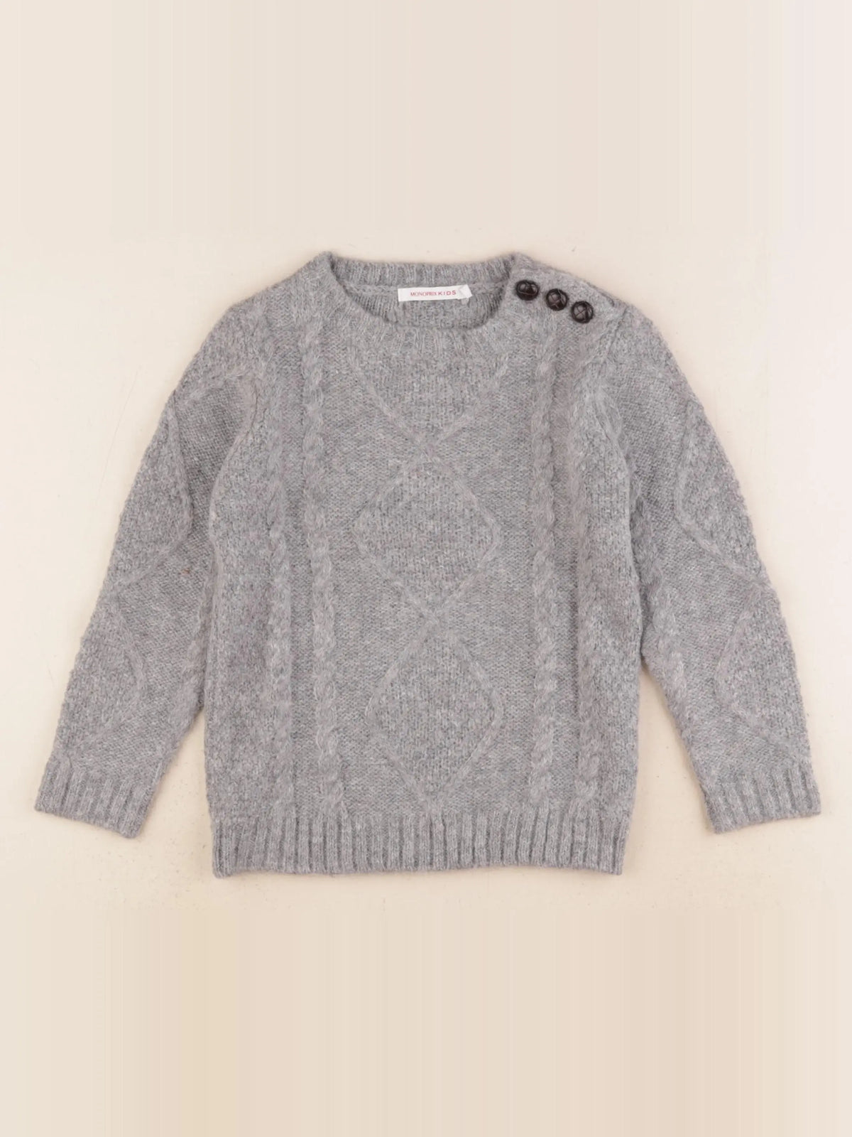 Monoprix - pull gris - 4 ans