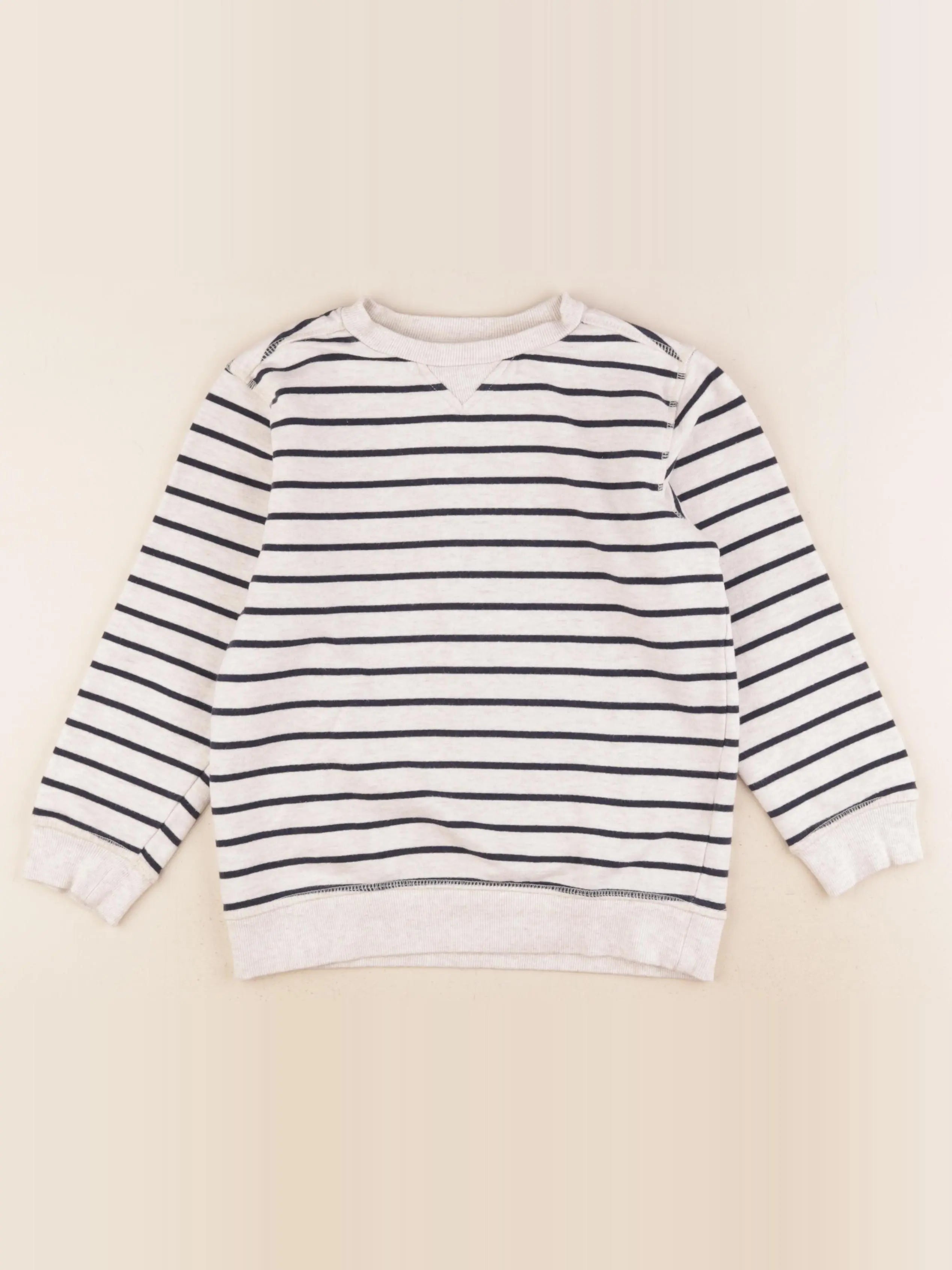 Cyrillus - sweat blanc, bleu - 8 ans