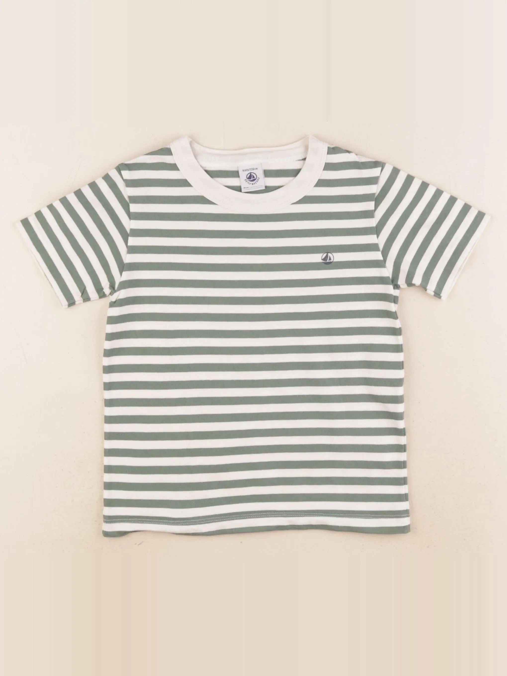 Petit Bateau - tee-shirt vert - 6 ans