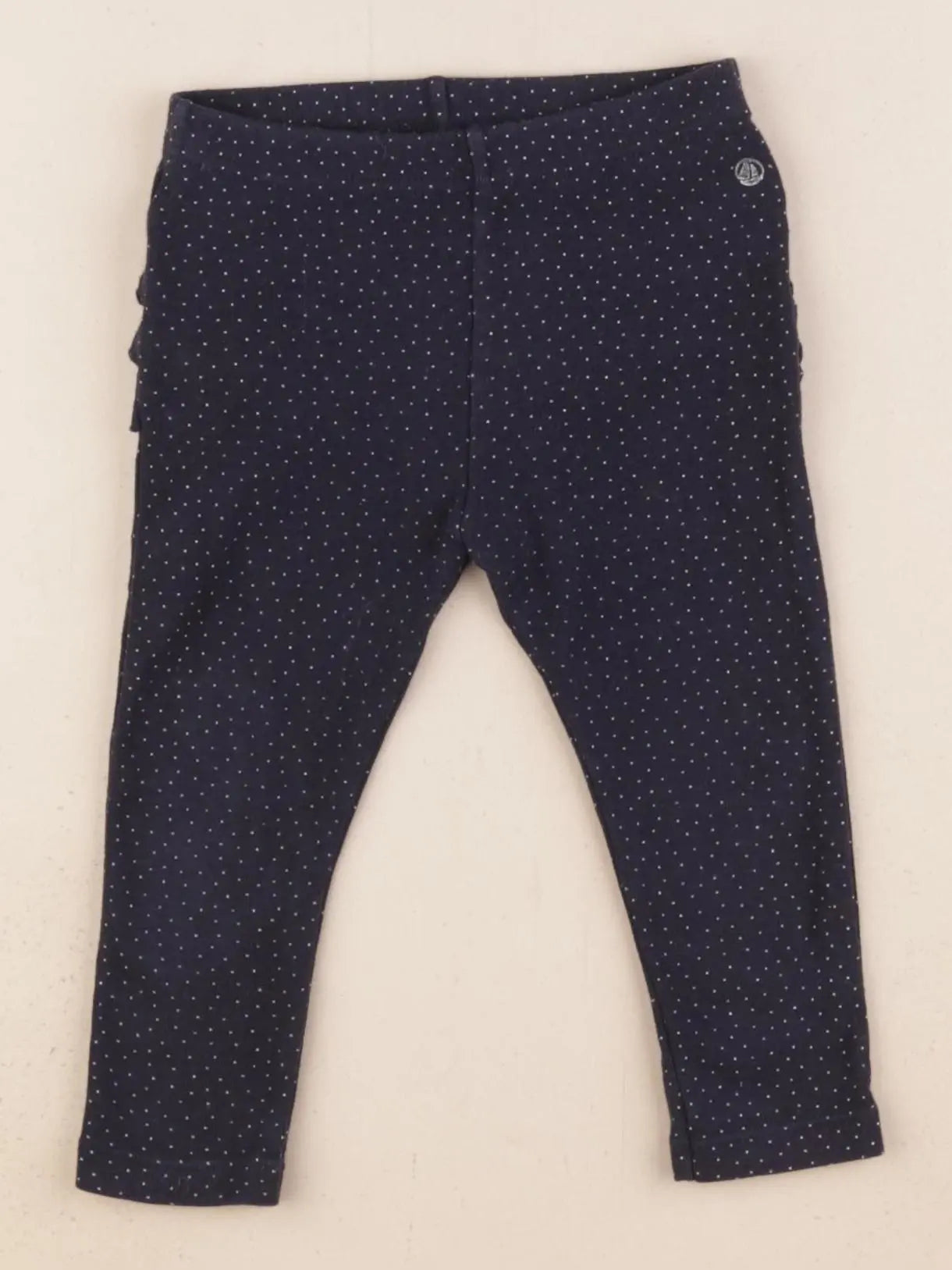 Petit Bateau - legging volants au dos bleu - 12 mois