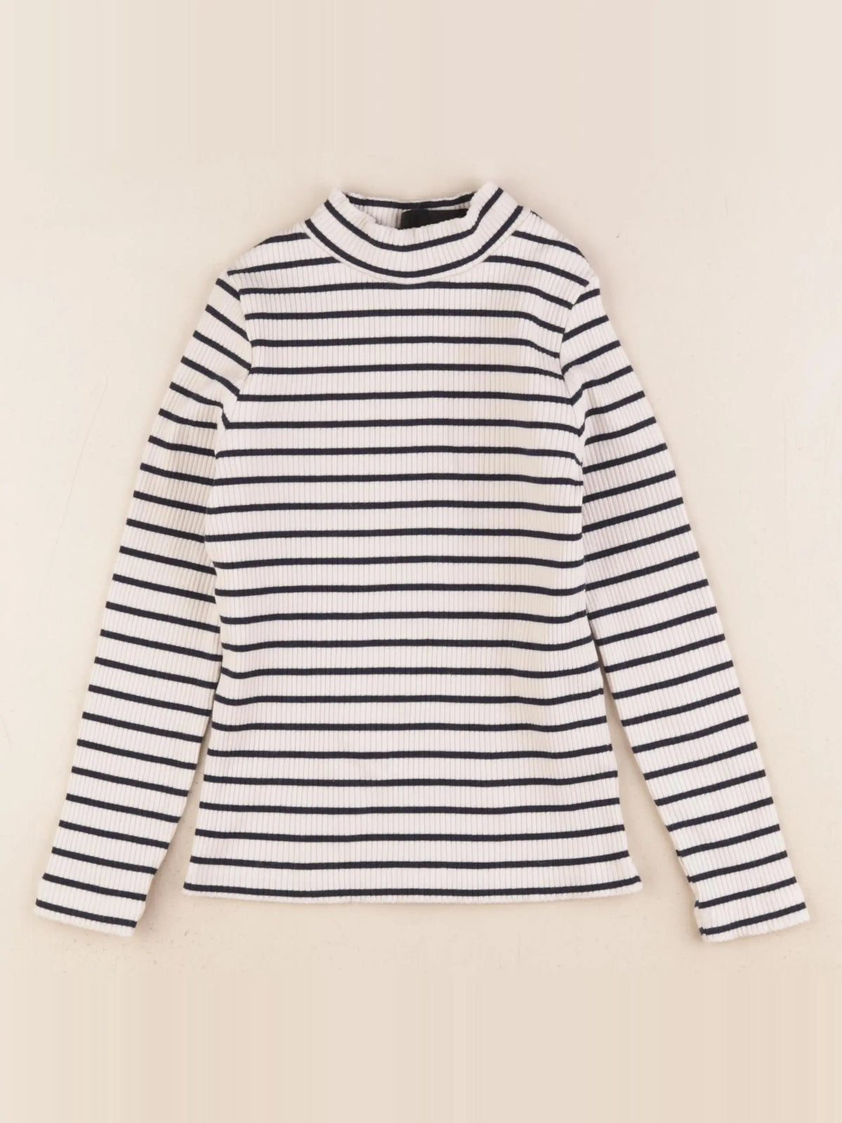 Monoprix - sous-pull bleu, blanc - 5 ans