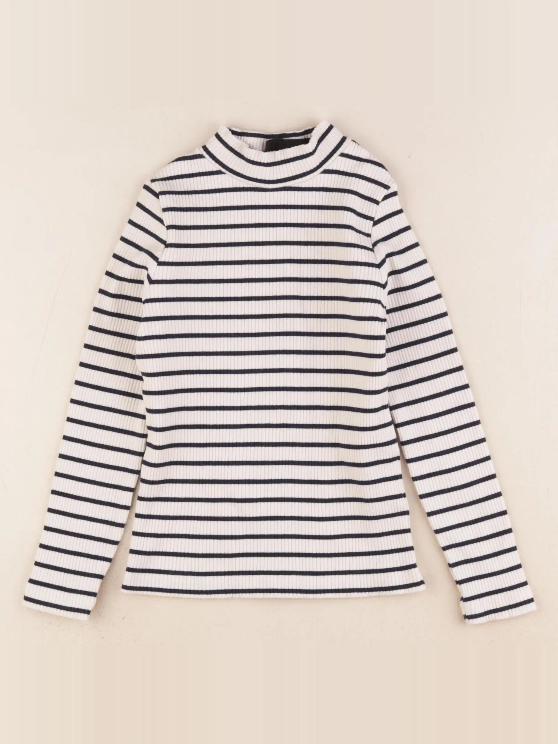 Monoprix - sous-pull bleu, blanc - 5 ans