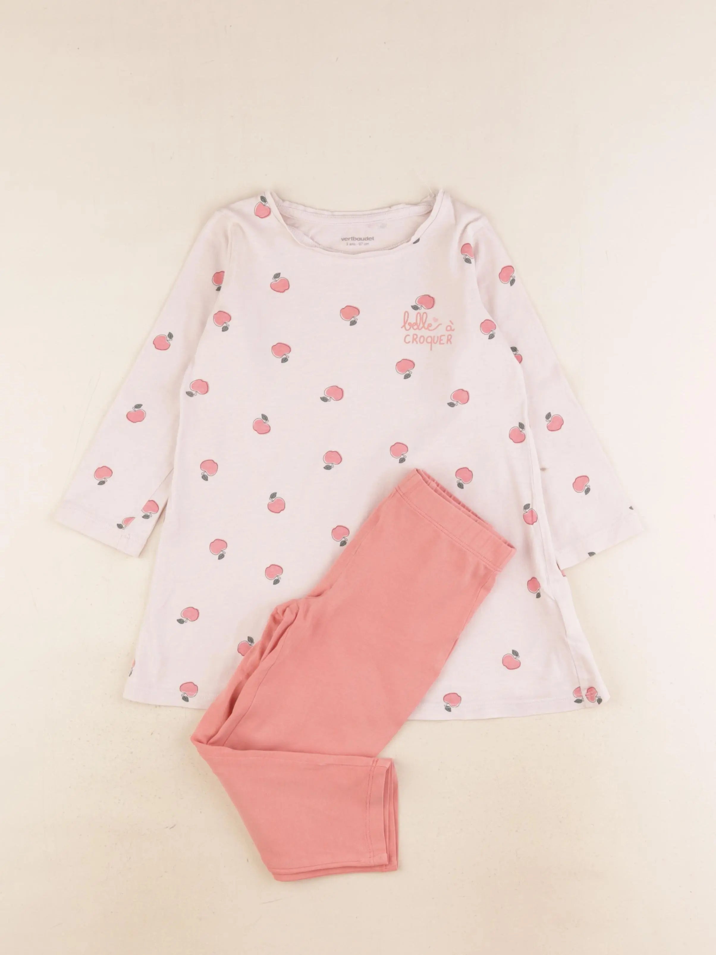 Vertbaudet - pyjama coton rose - 3 ans