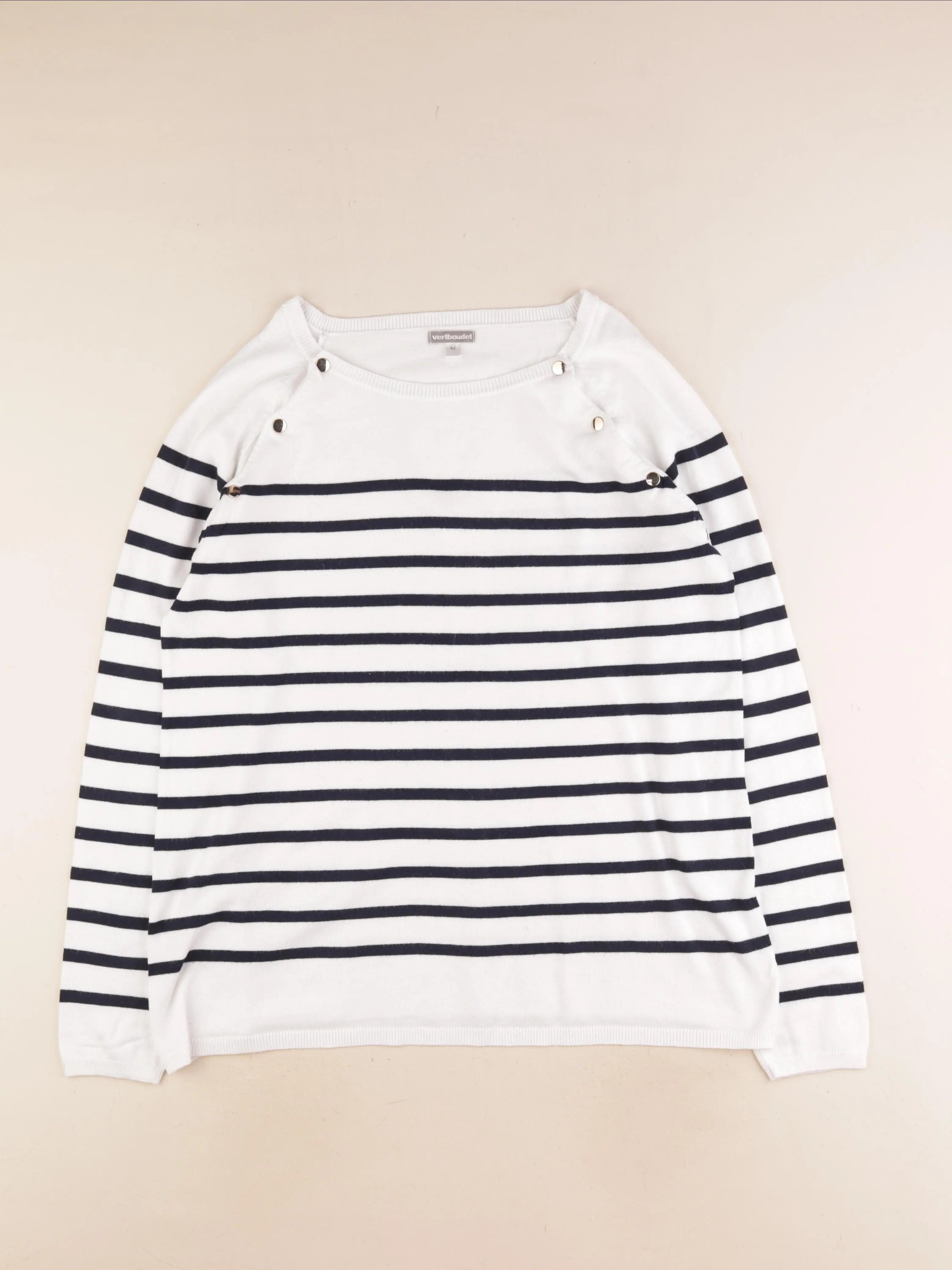Vertbaudet - pull allaitement blanc, bleu - 42