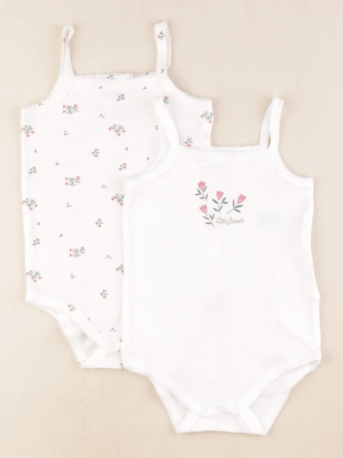 Vertbaudet - lot de 2 bodies en coton blanc, rose - 36 mois