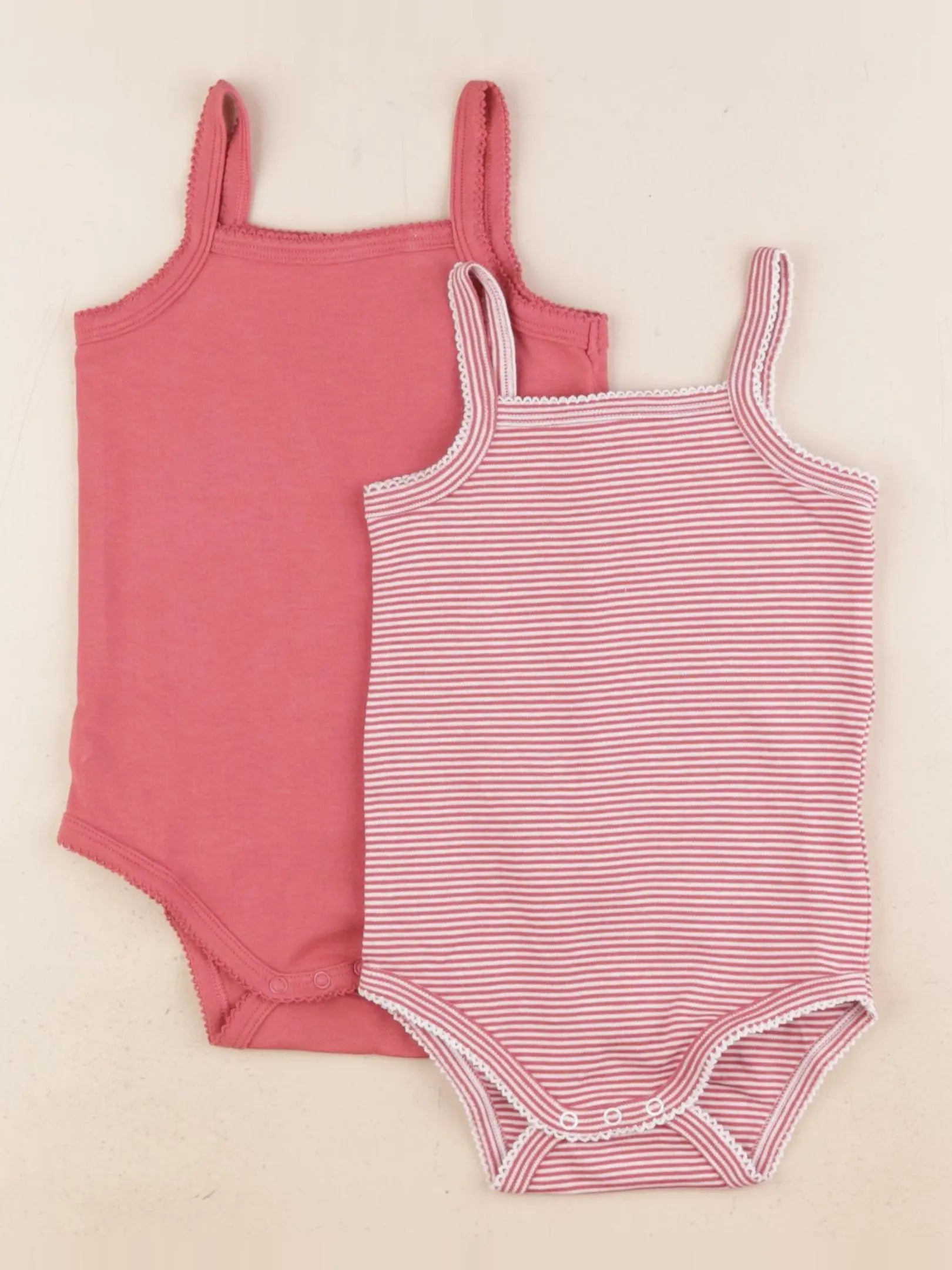 Vertbaudet - lot de 2 bodies en coton rose - 36 mois