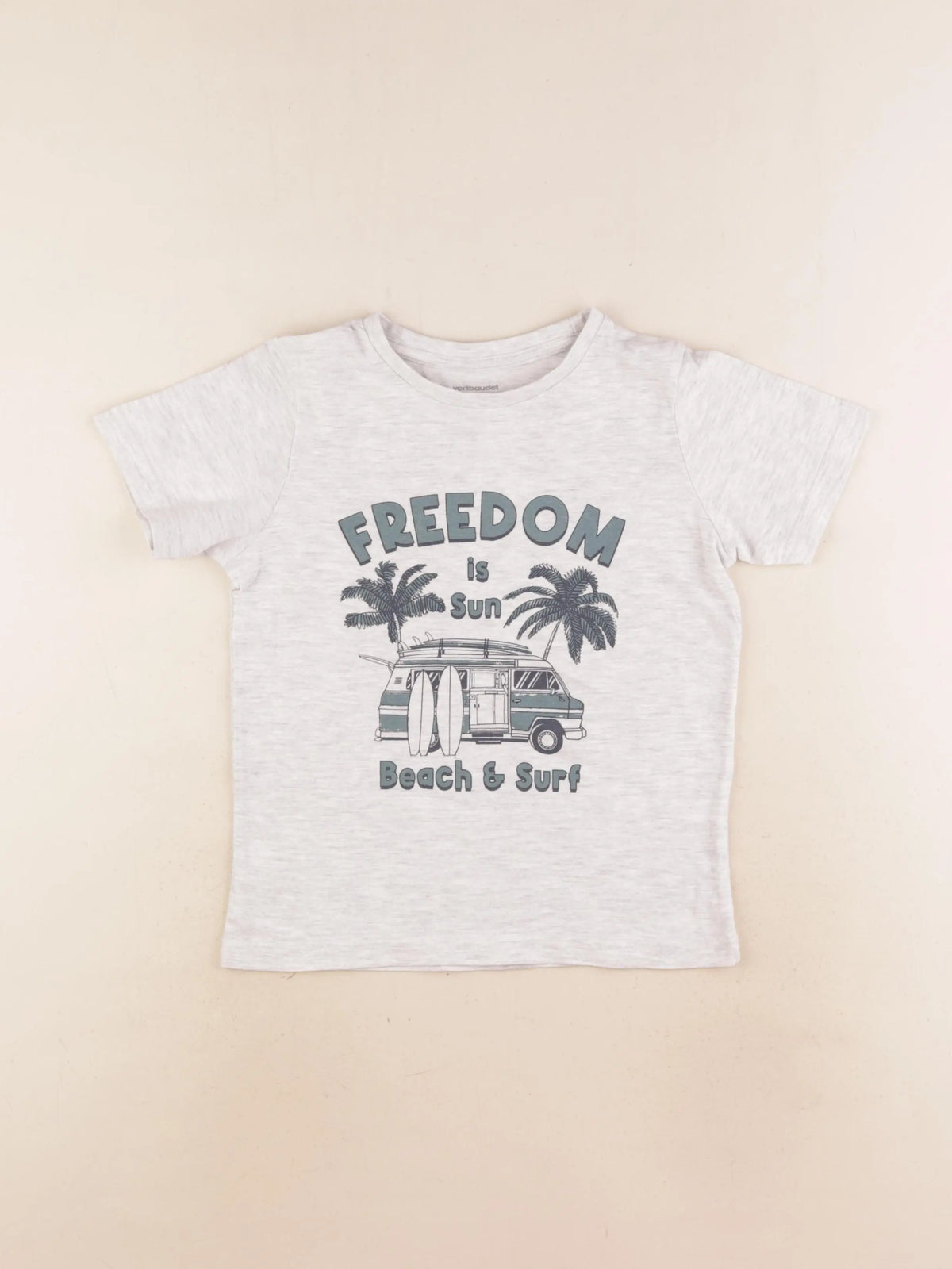 Vertbaudet - tee-shirt gris - 6 ans