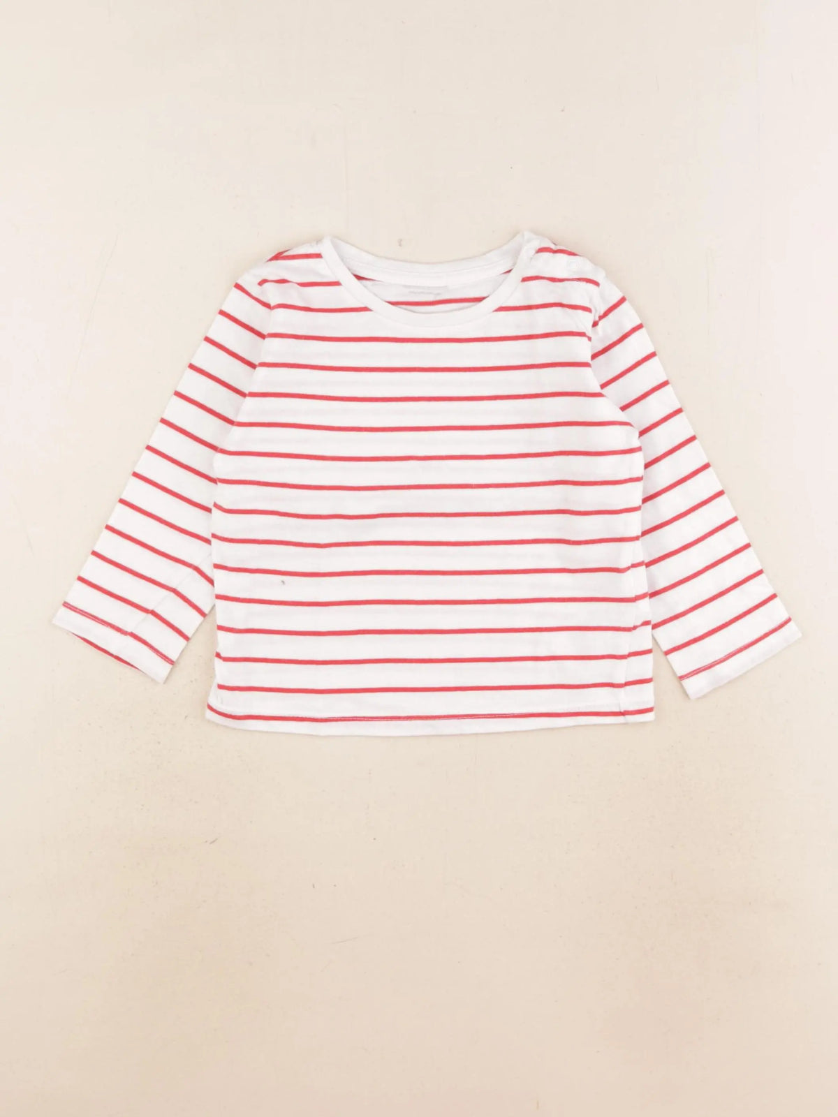 Vertbaudet - tee-shirt blanc, rouge - 18 mois