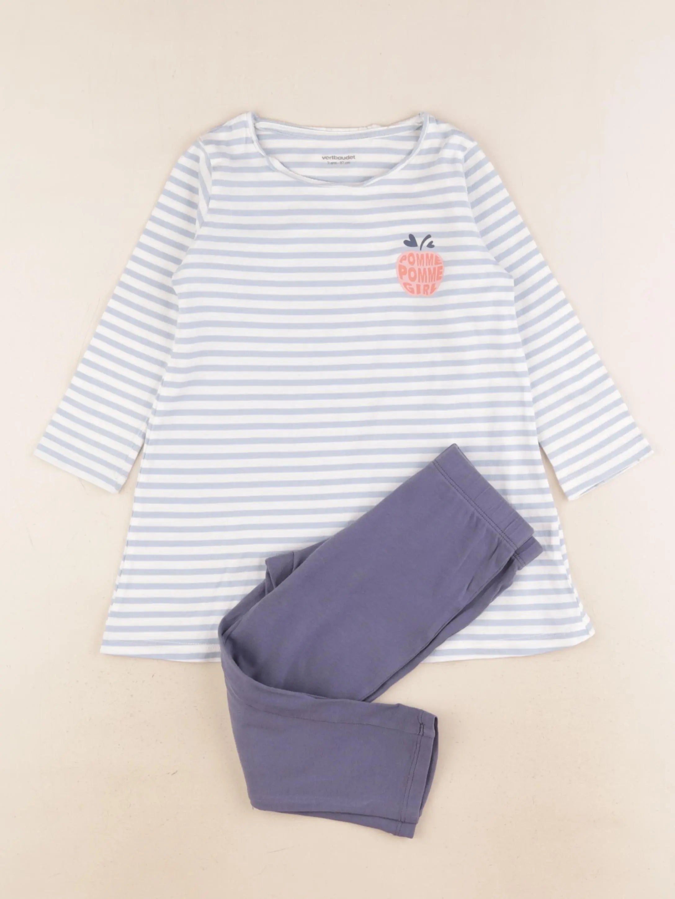 Vertbaudet - pyjama coton bleu - 3 ans