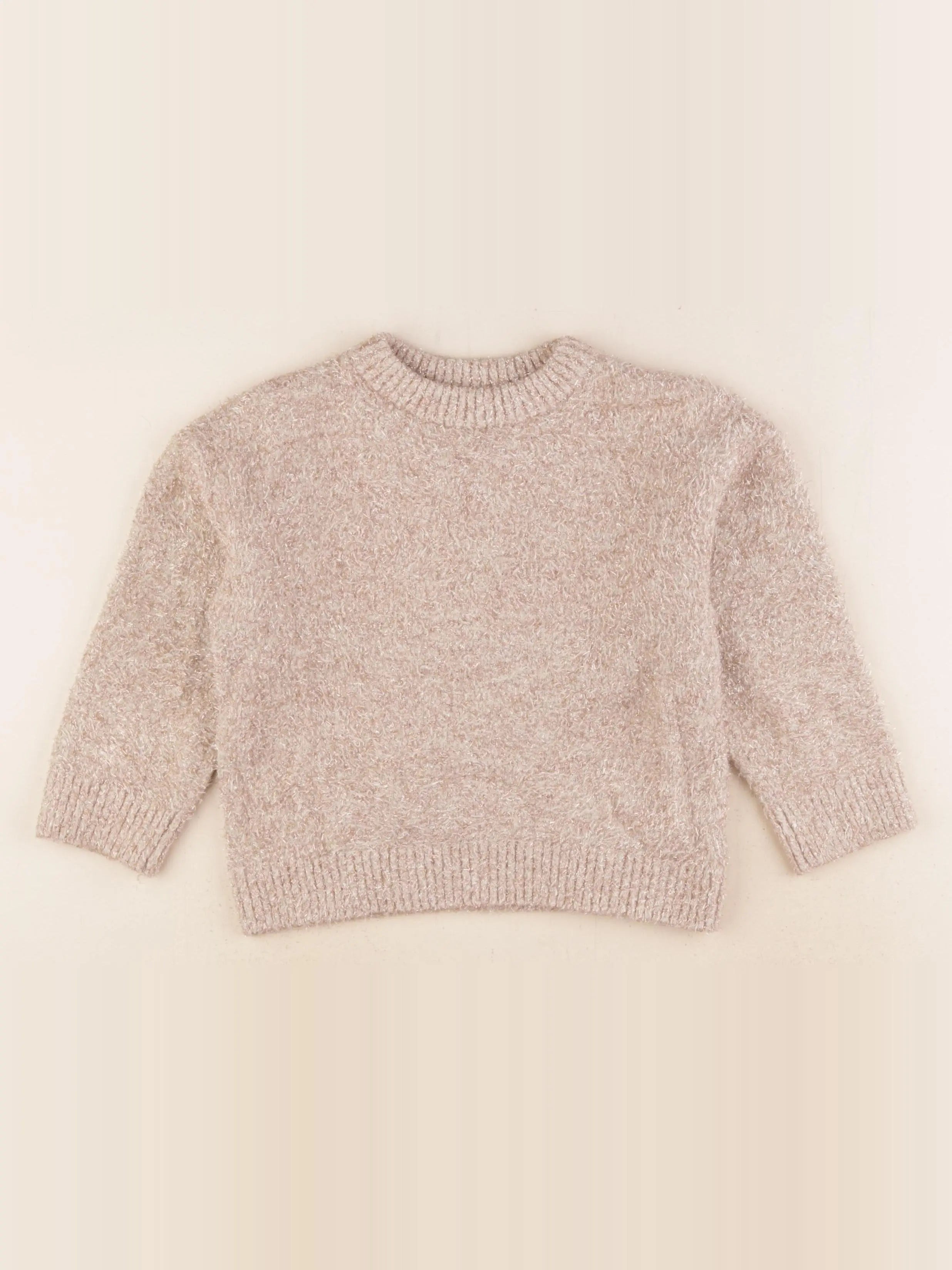 Vertbaudet - pull beige, or - 5 ans