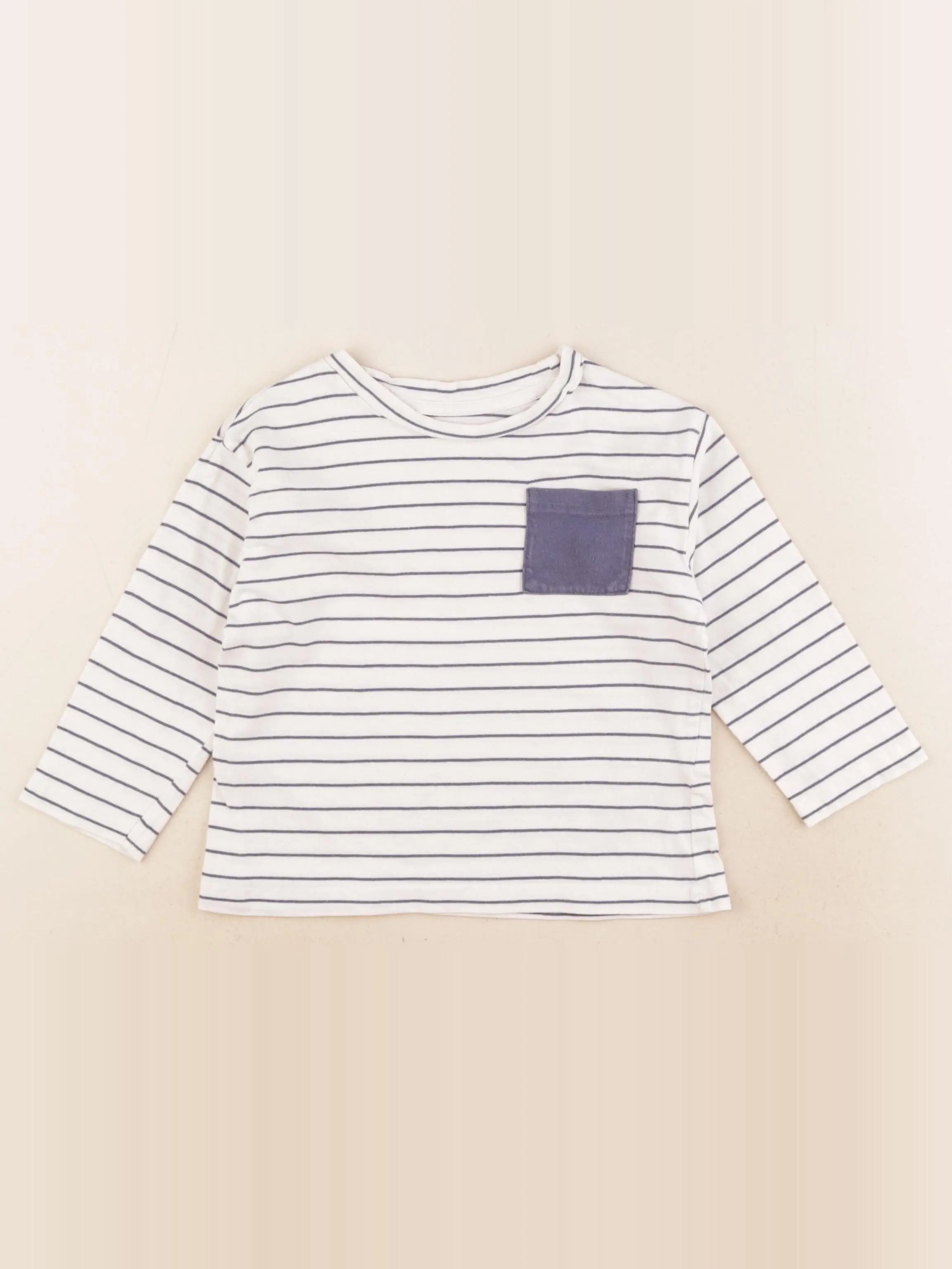 Vertbaudet - tee-shirt bleu, blanc - 3 ans