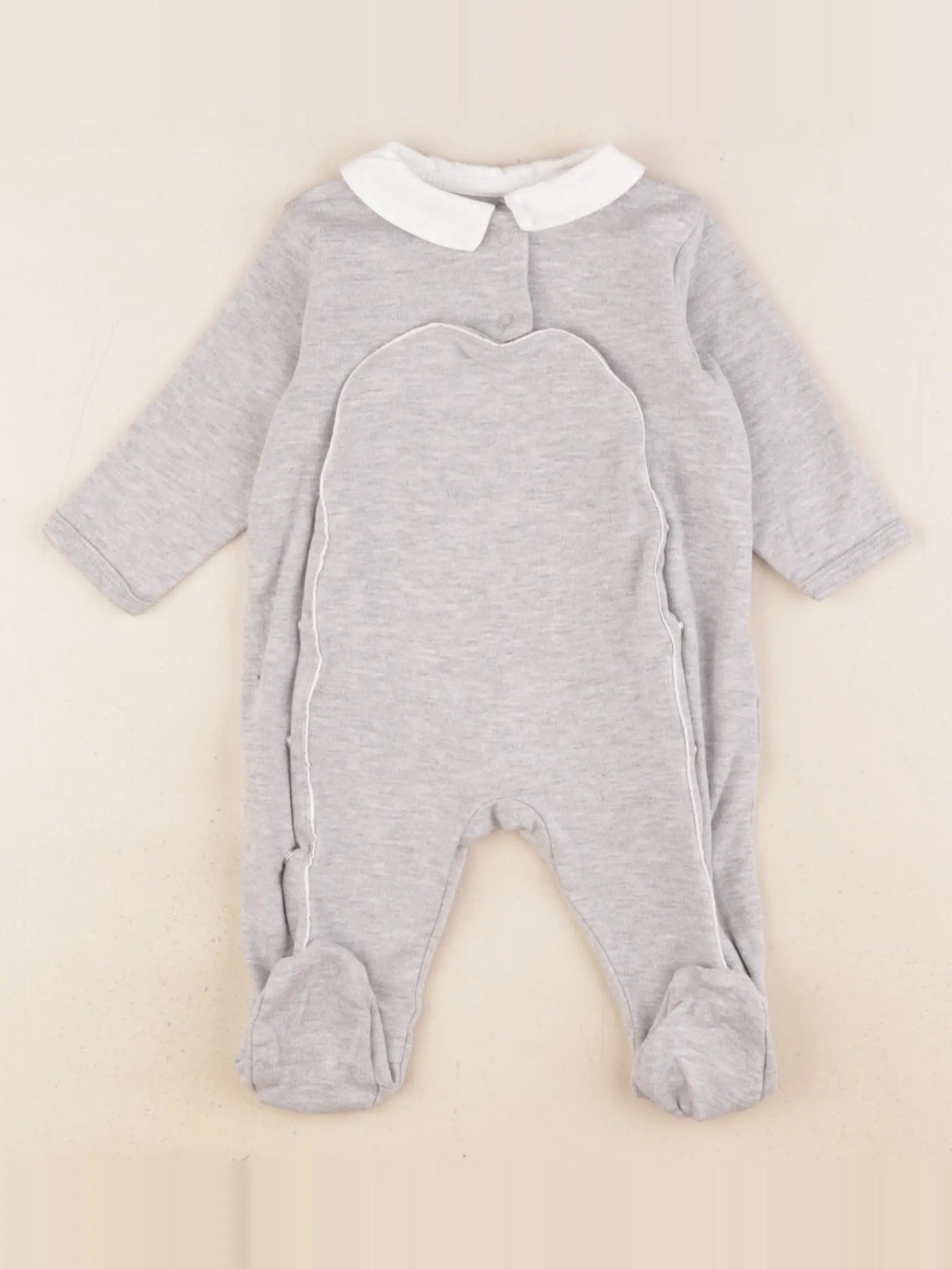 Vertbaudet - pyjama coton gris - 3 mois