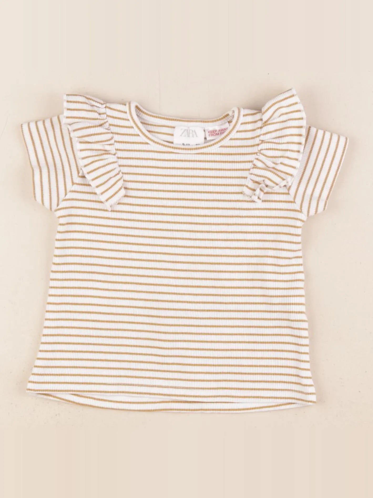 Zara - tee-shirt beige - 9/12 mois