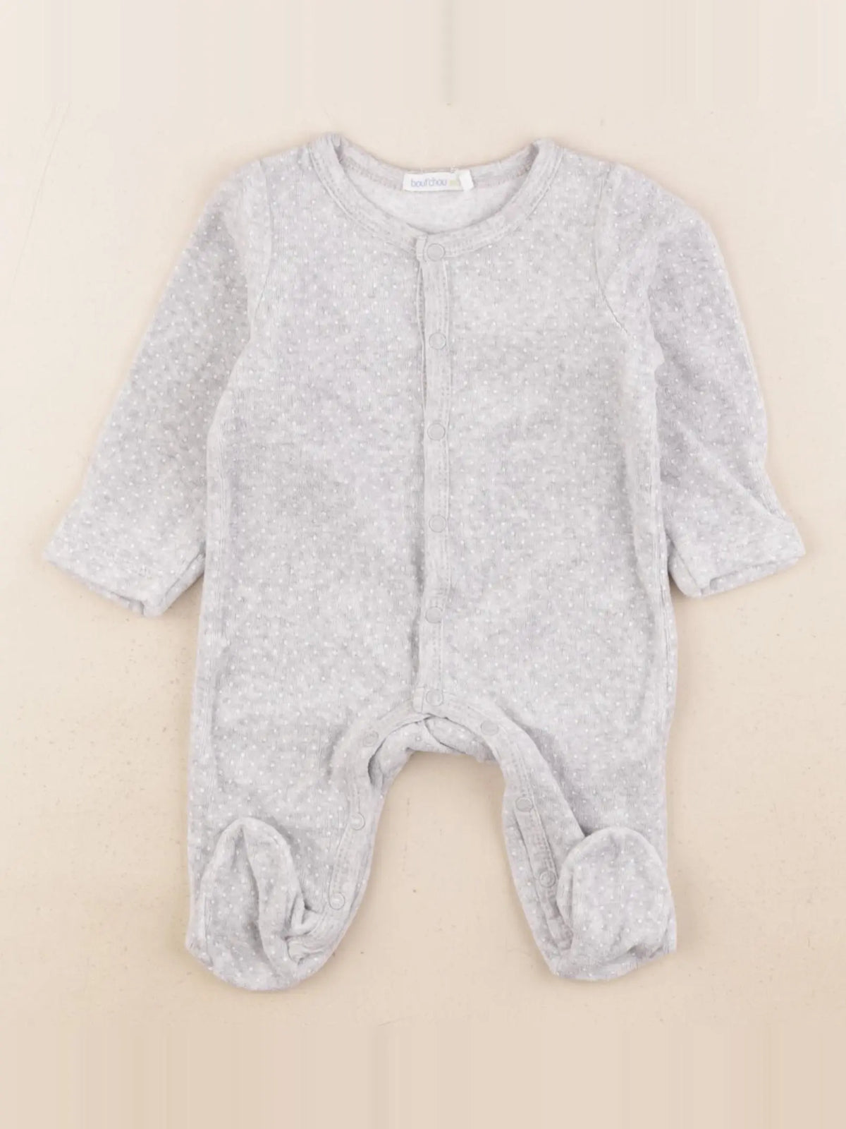 Boutchou - pyjama velours gris - 1 mois