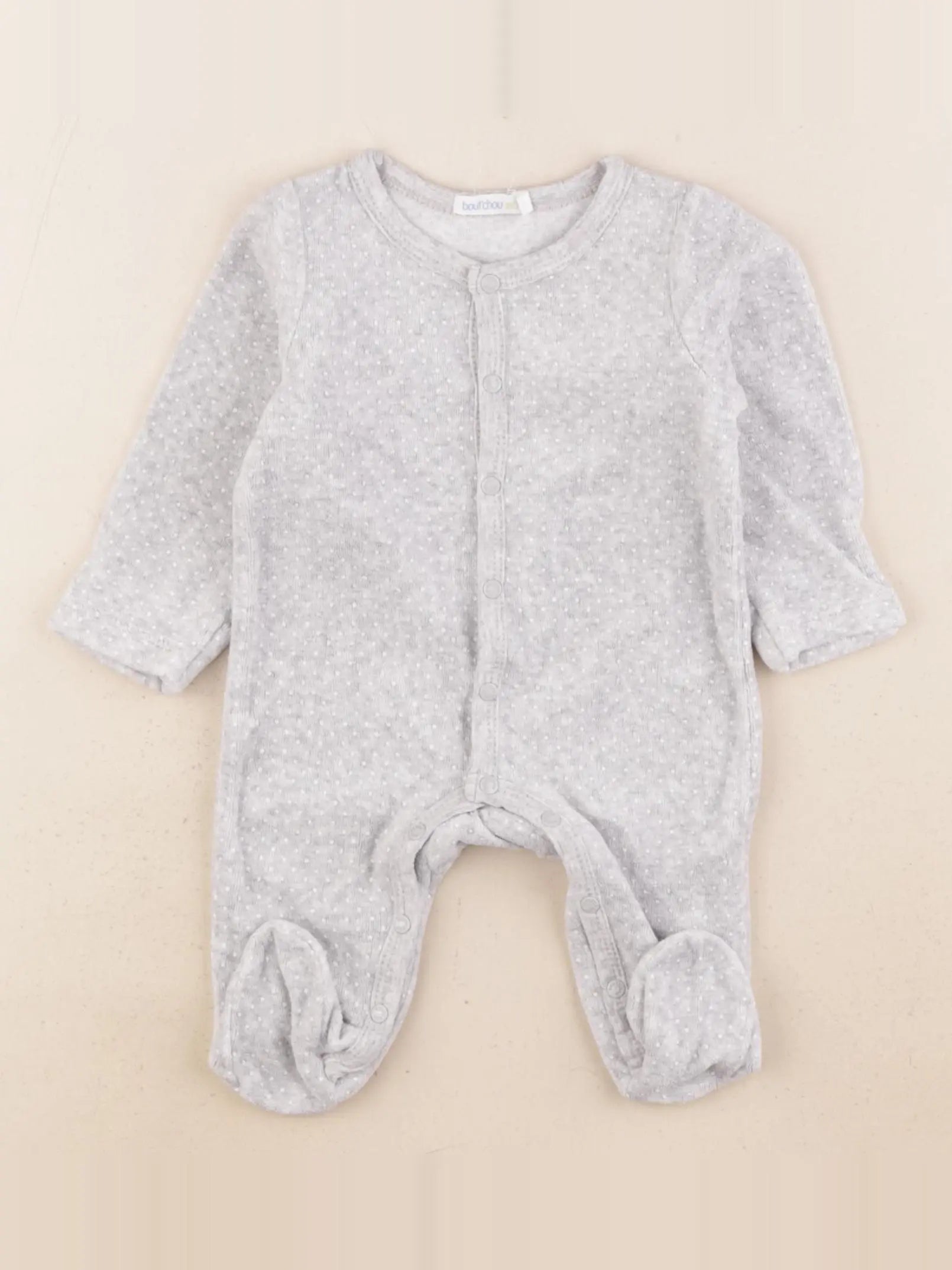 Boutchou - pyjama velours gris - 1 mois