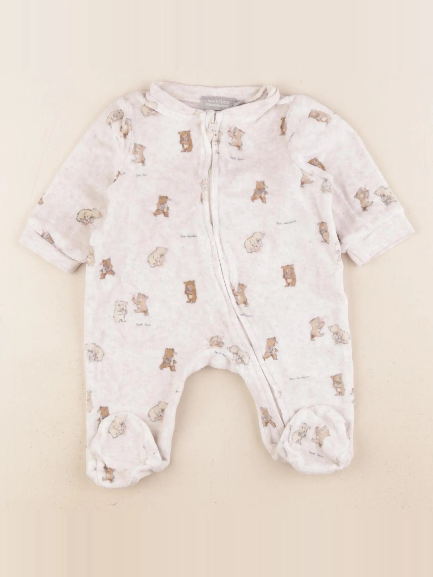 Boutchou - pyjama velours beige - 3 mois