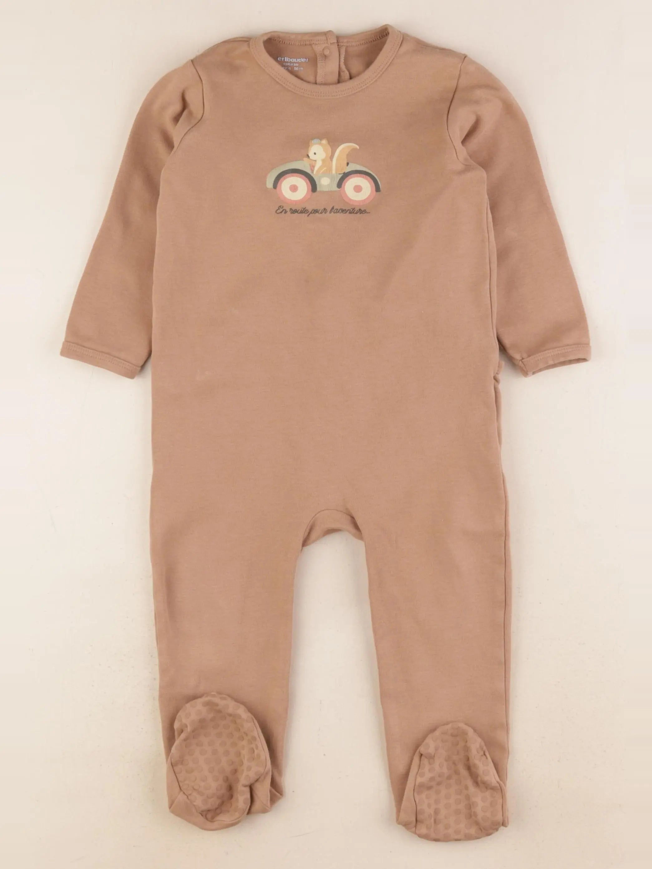 Vertbaudet - pyjama coton marron - 24 mois