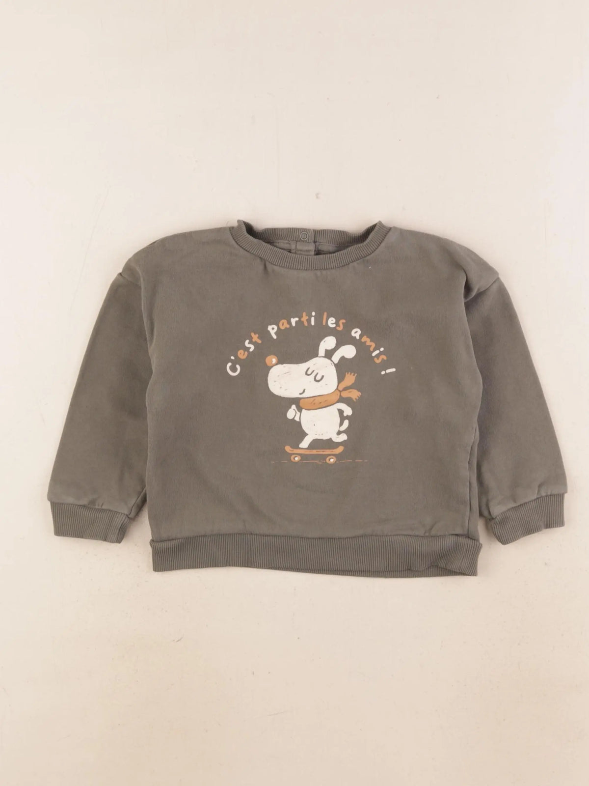 Vertbaudet - sweat vert - 24 mois