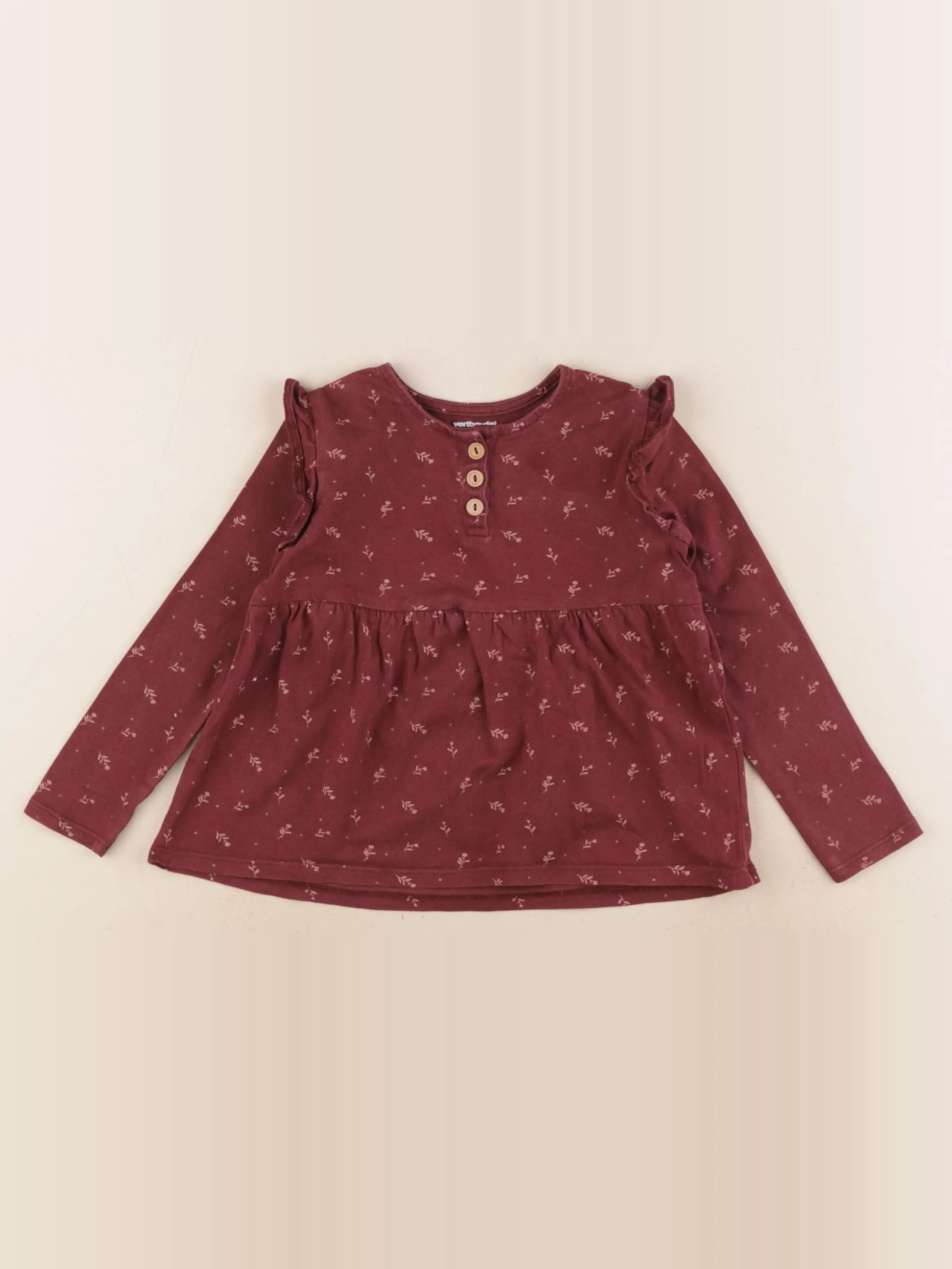 Vertbaudet - tee-shirt rouge - 4 ans