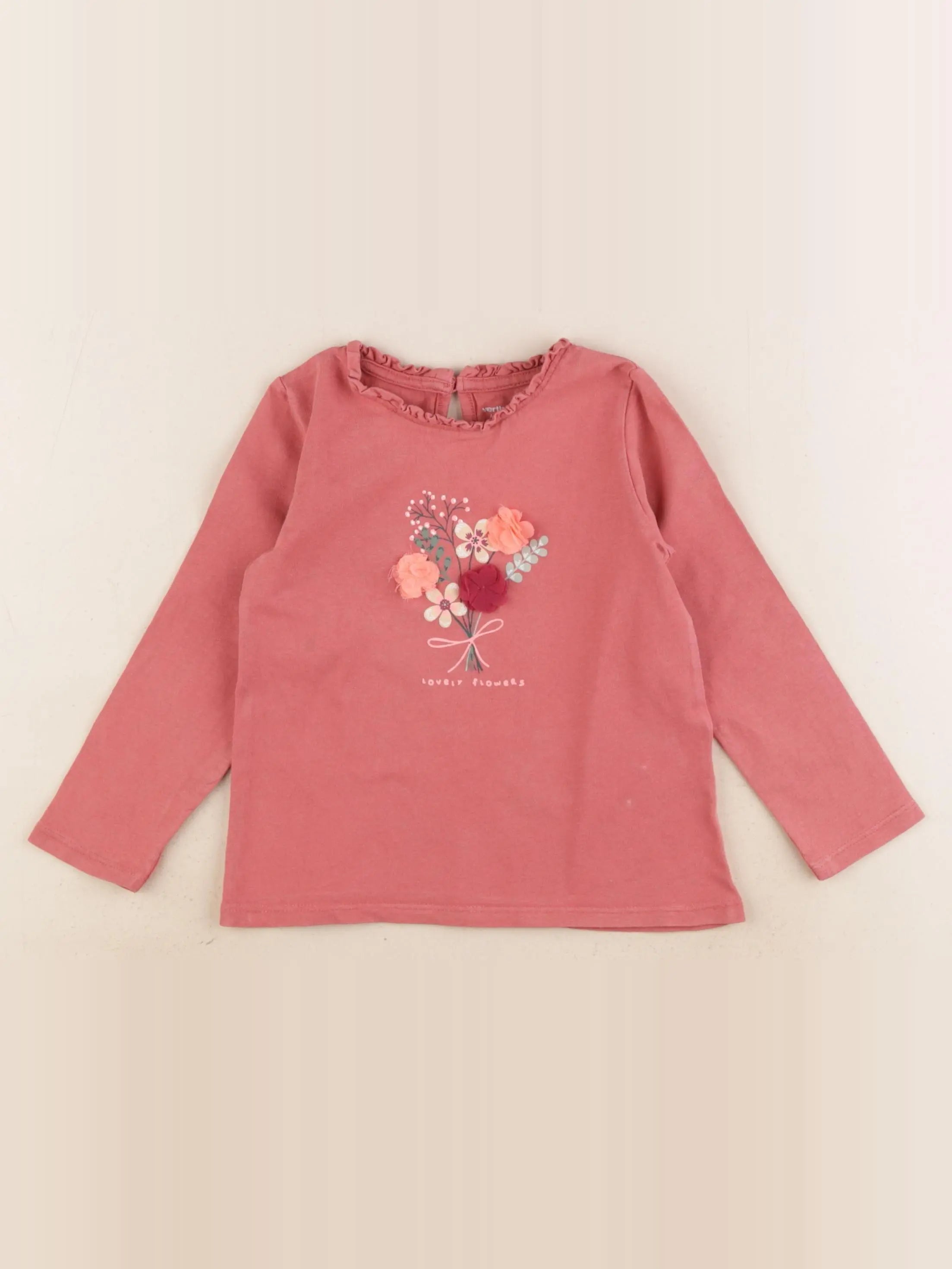 Vertbaudet - tee-shirt rose - 4 ans