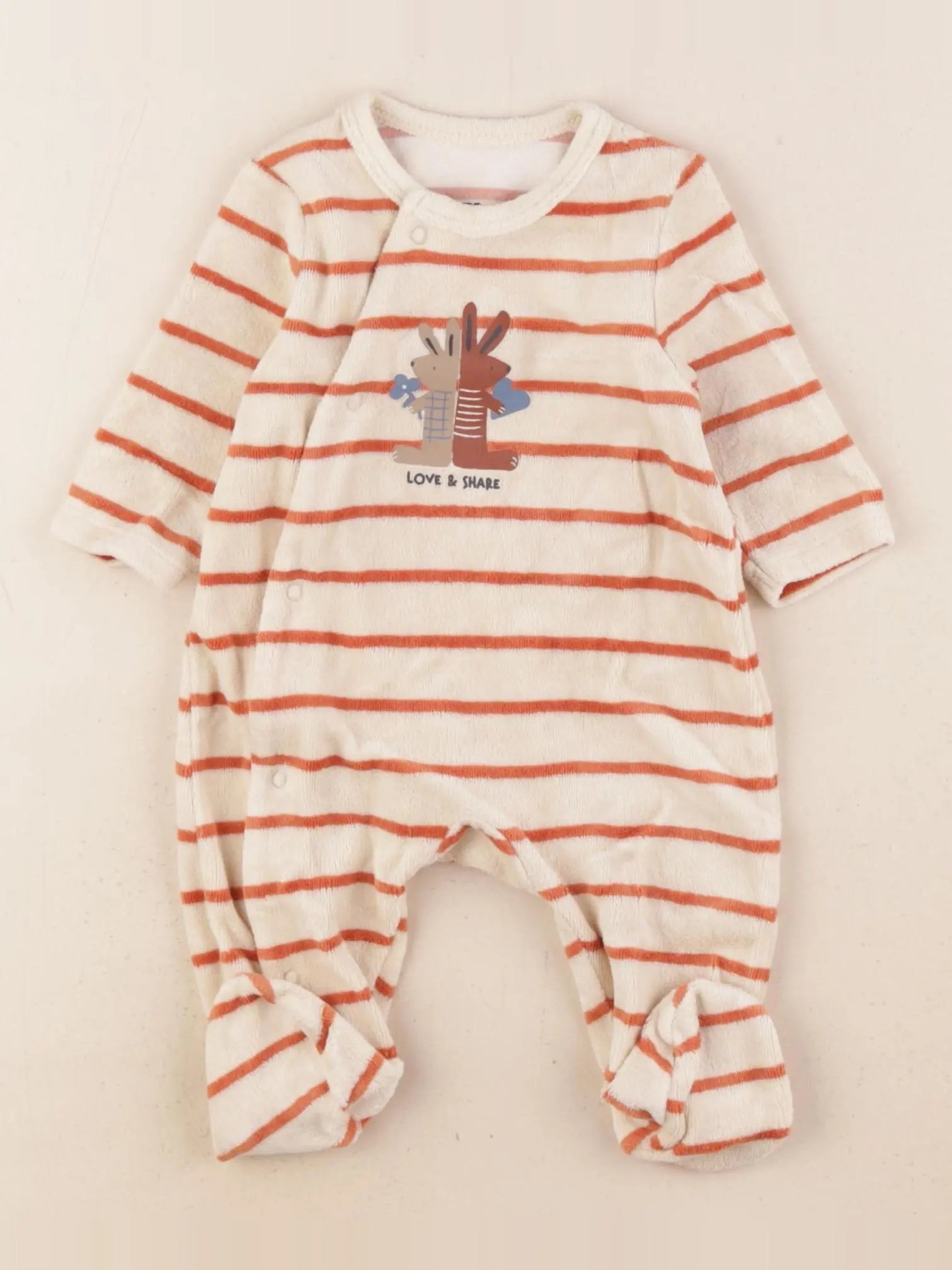 La Redoute - pyjama velours beige - 1 mois