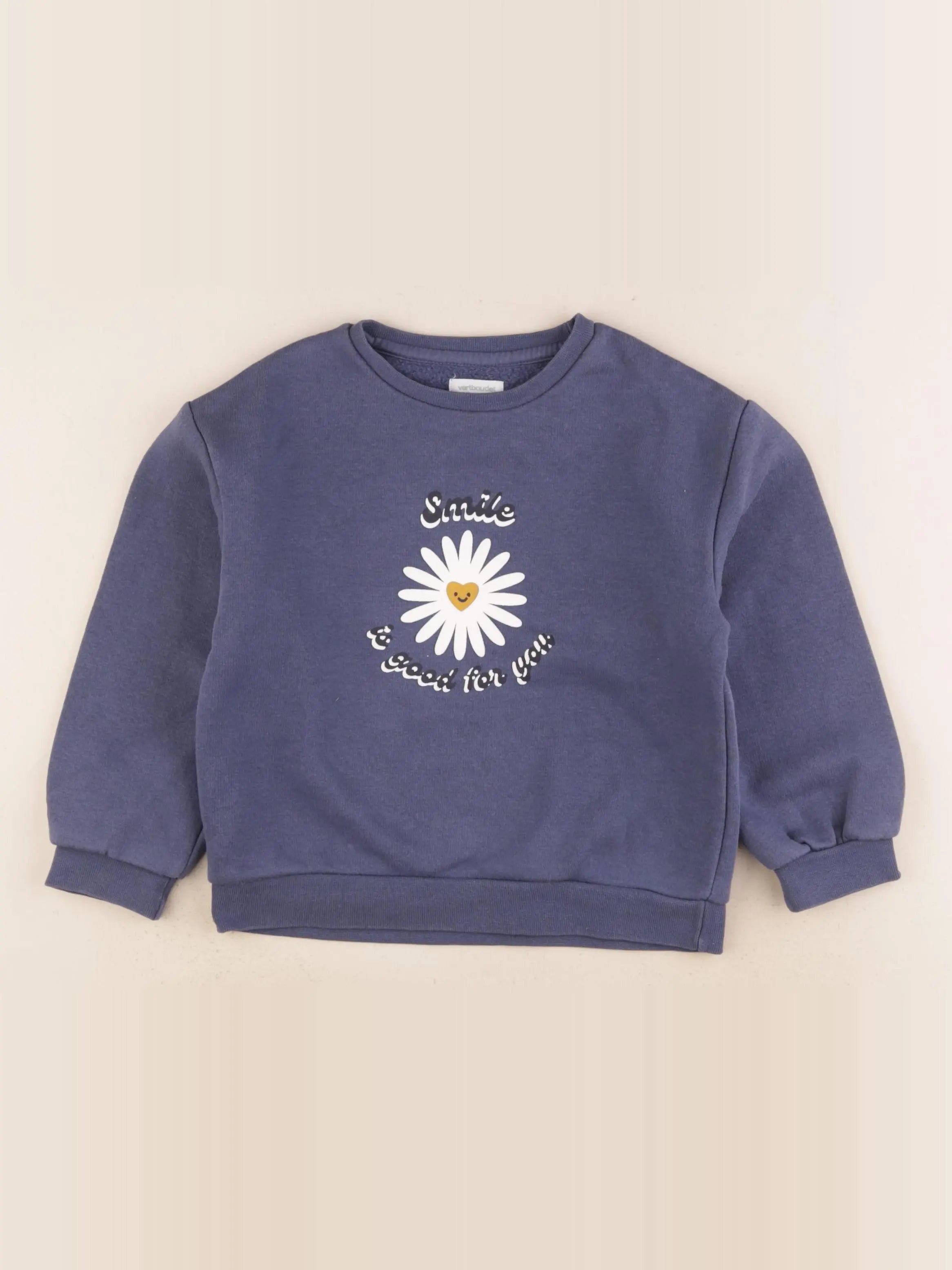 Vertbaudet - sweat bleu - 6 ans