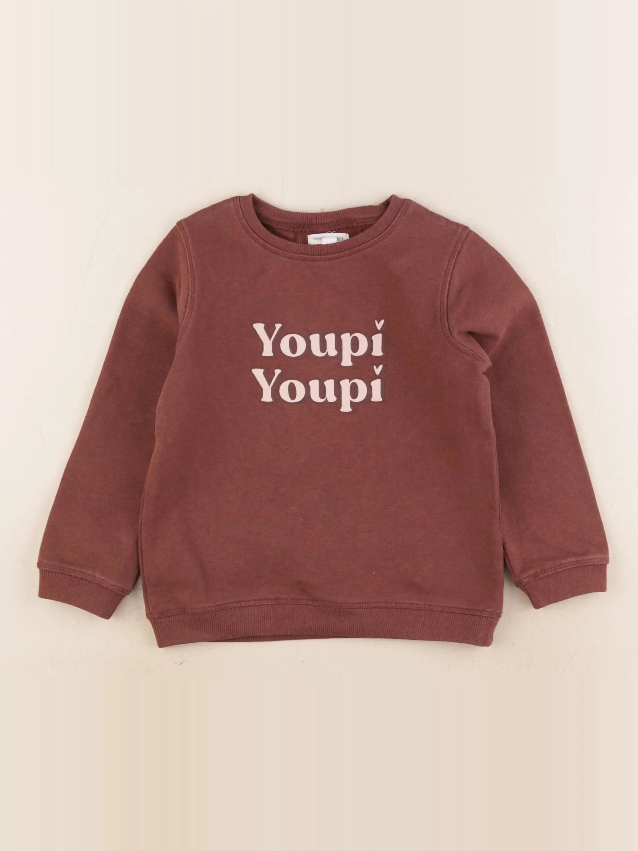Vertbaudet - sweat marron - 4 ans