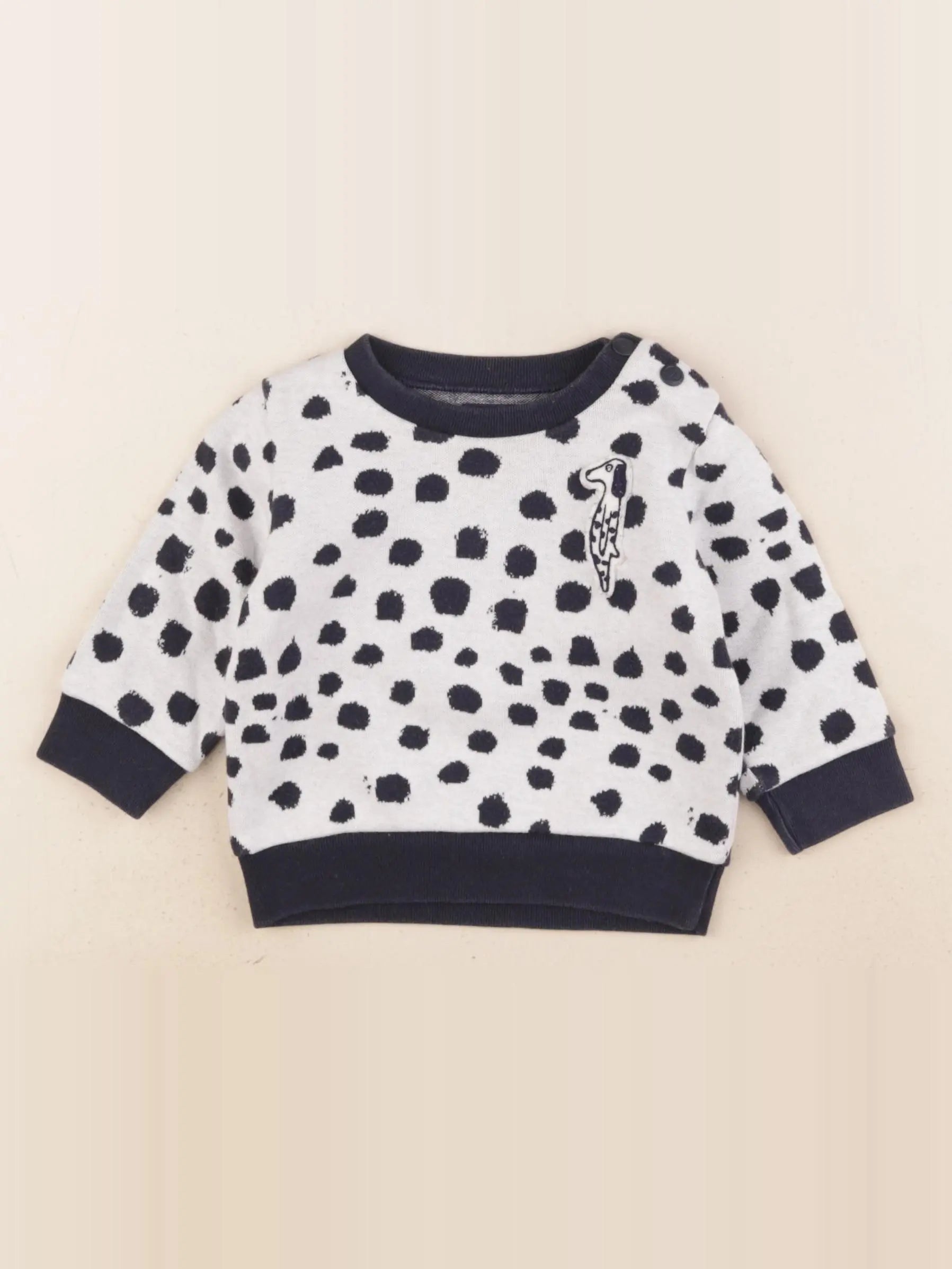 Petit Bateau - sweat bleu - 6 mois