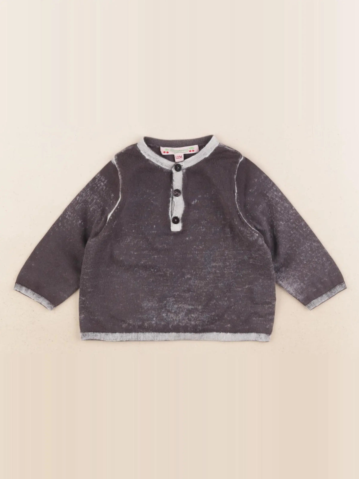 Bonpoint - pull gris - 12 mois