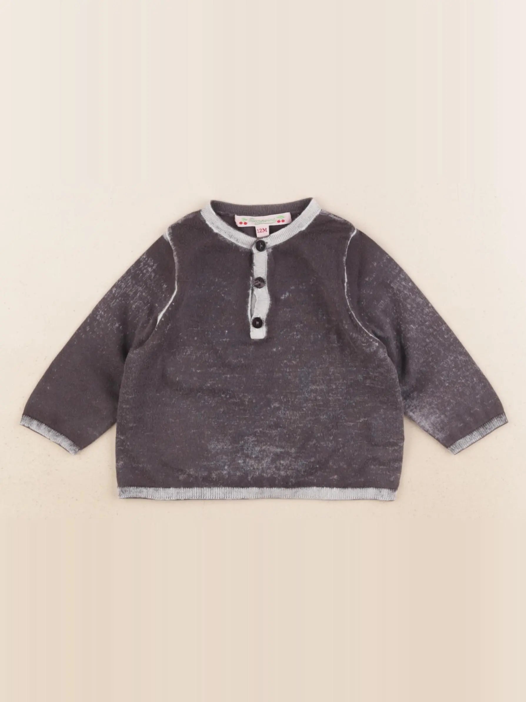 Bonpoint - pull gris - 12 mois