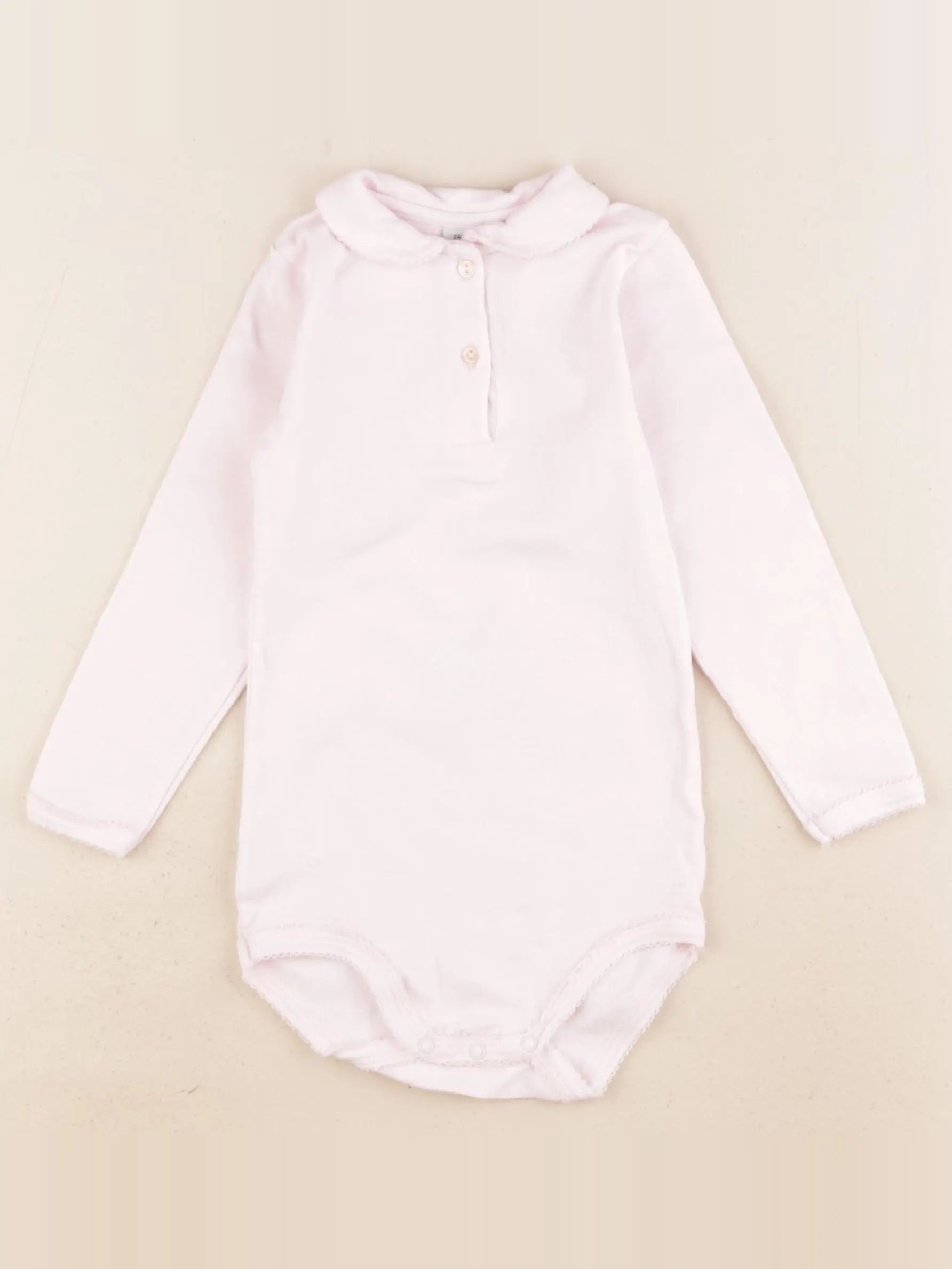 Petit Bateau - body à col rose - 24 mois