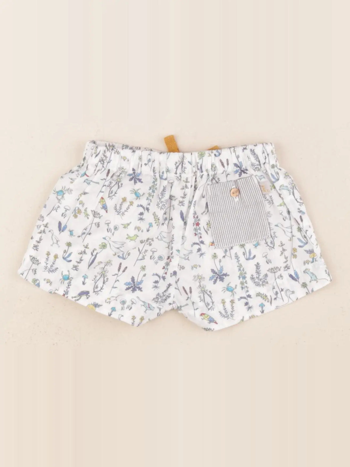 Les Enfantines - short blanc, bleu - 3 mois