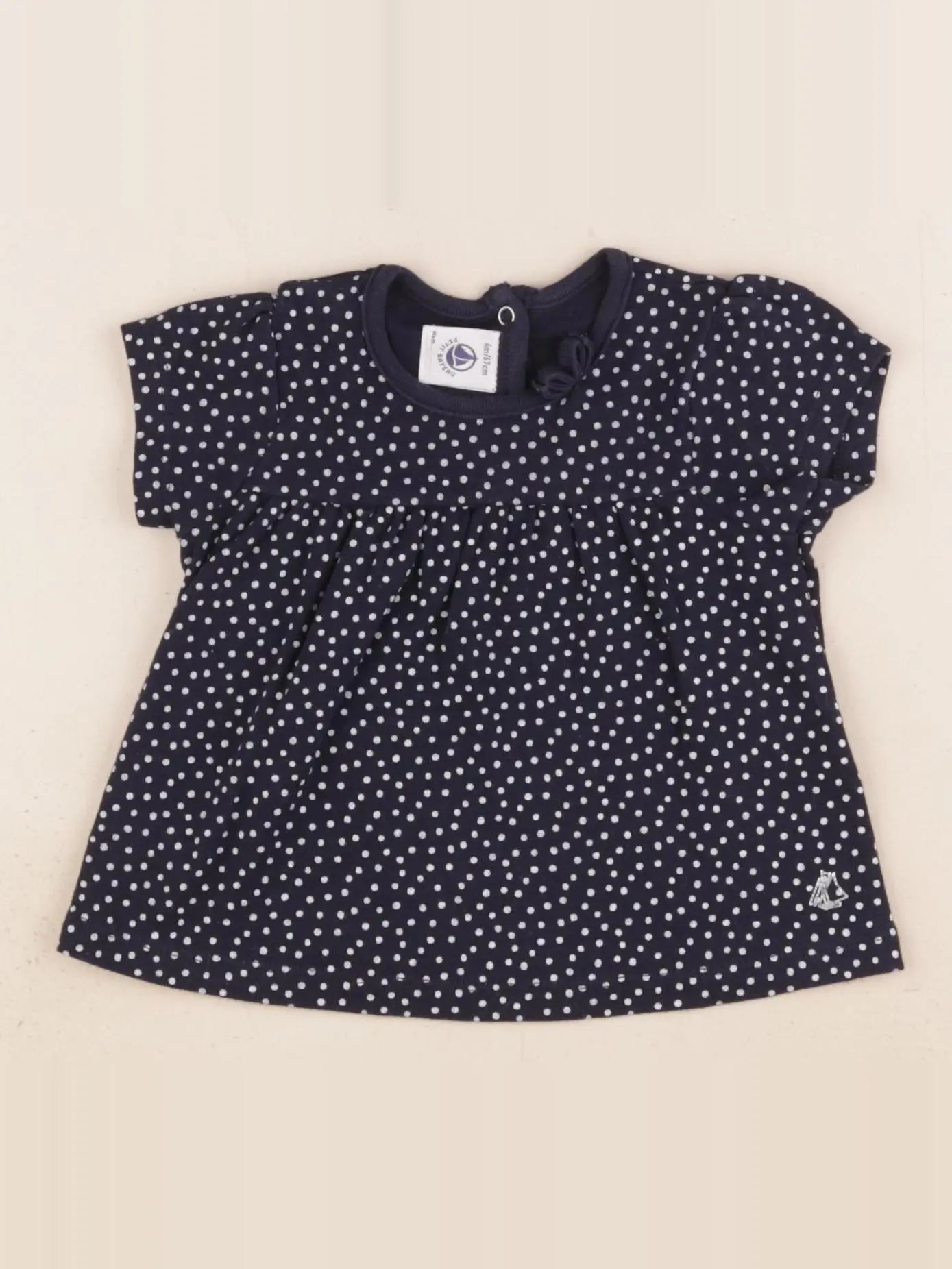 Petit Bateau - tee-shirt bleu - 6 mois