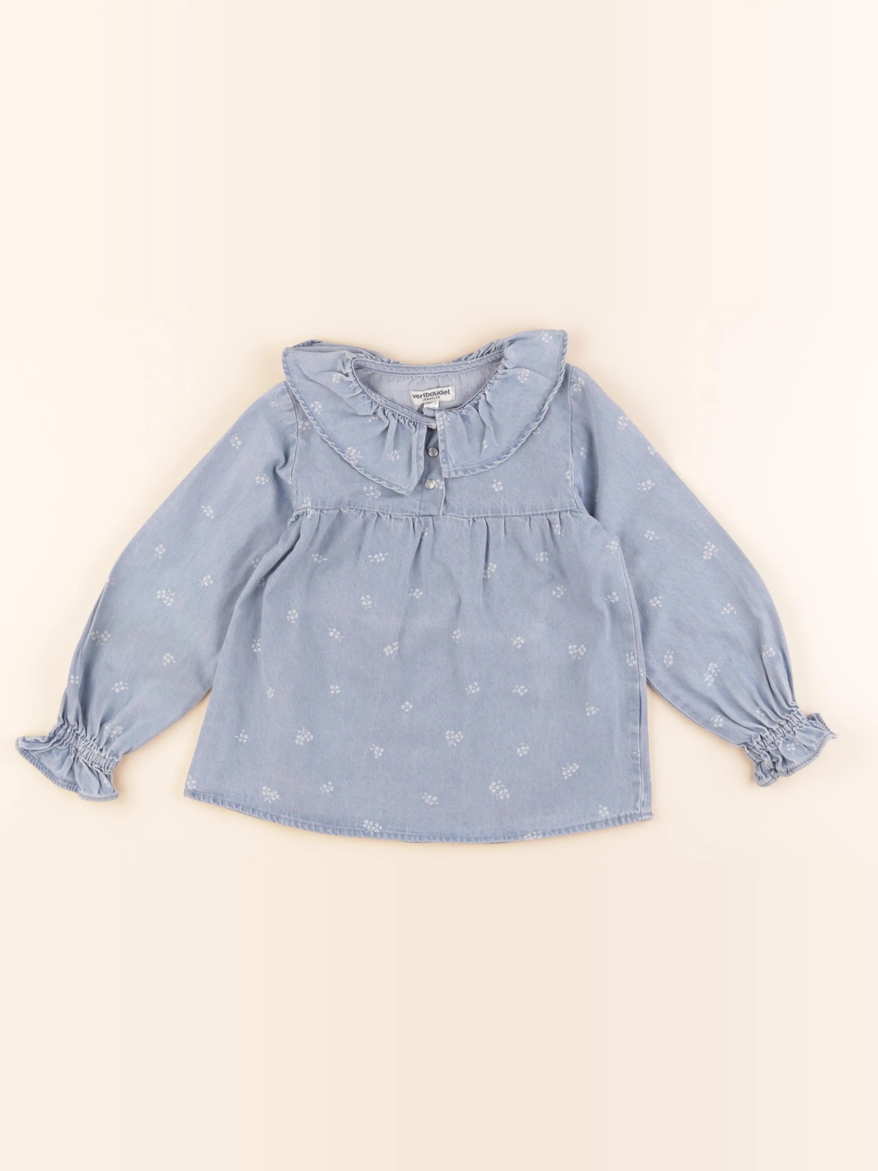 Vertbaudet - blouse bleu - 7 ans