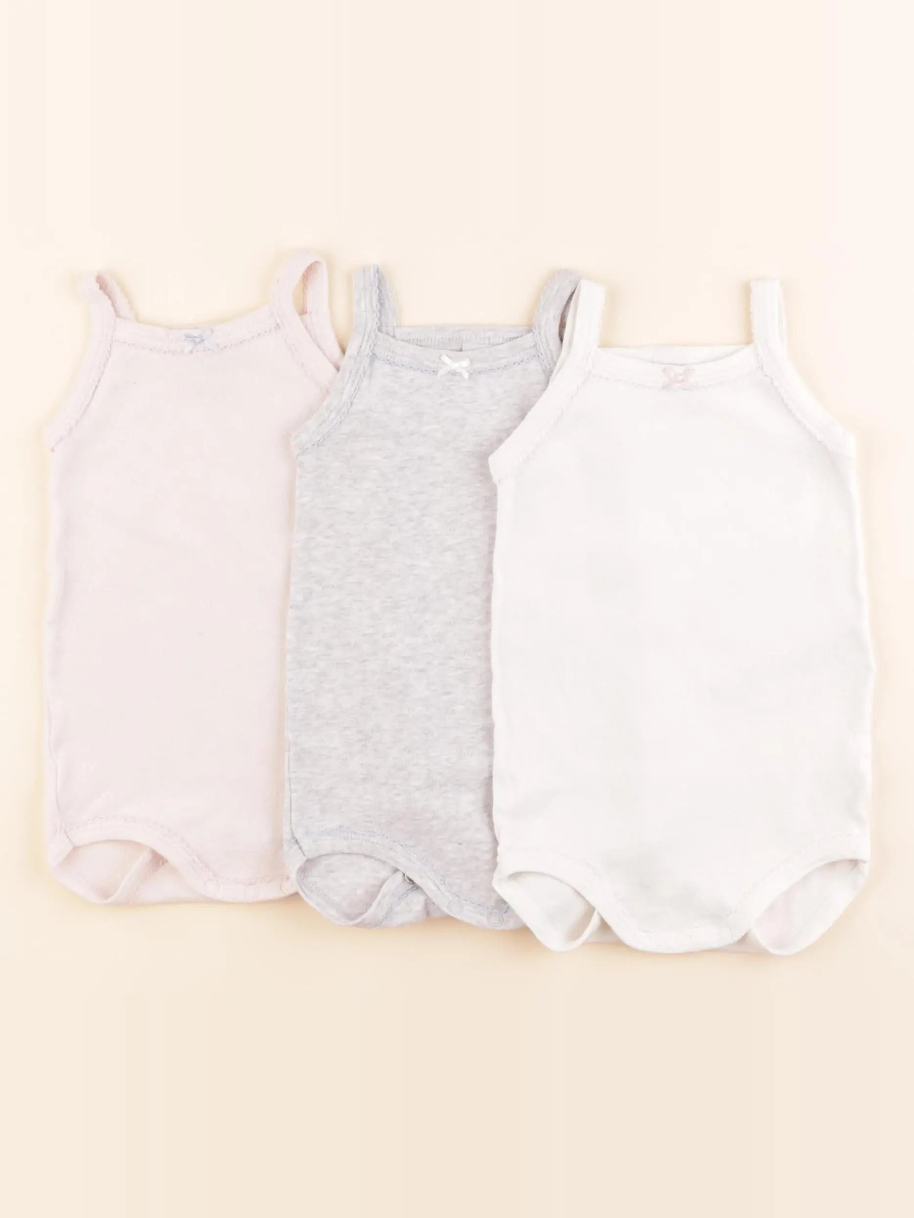 Petit Bateau - lot de 3 bodies en coton multicolore - 6 mois