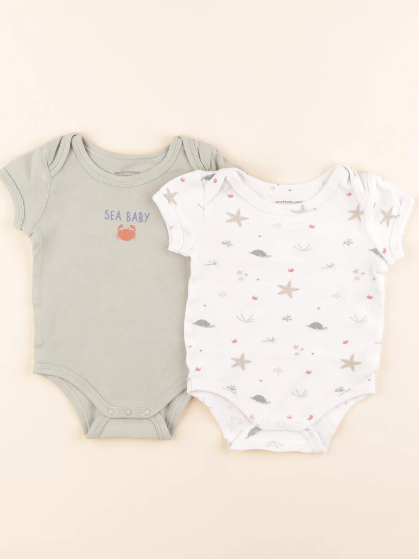 Vertbaudet - lot de 2 bodies en coton multicolore - 6 mois