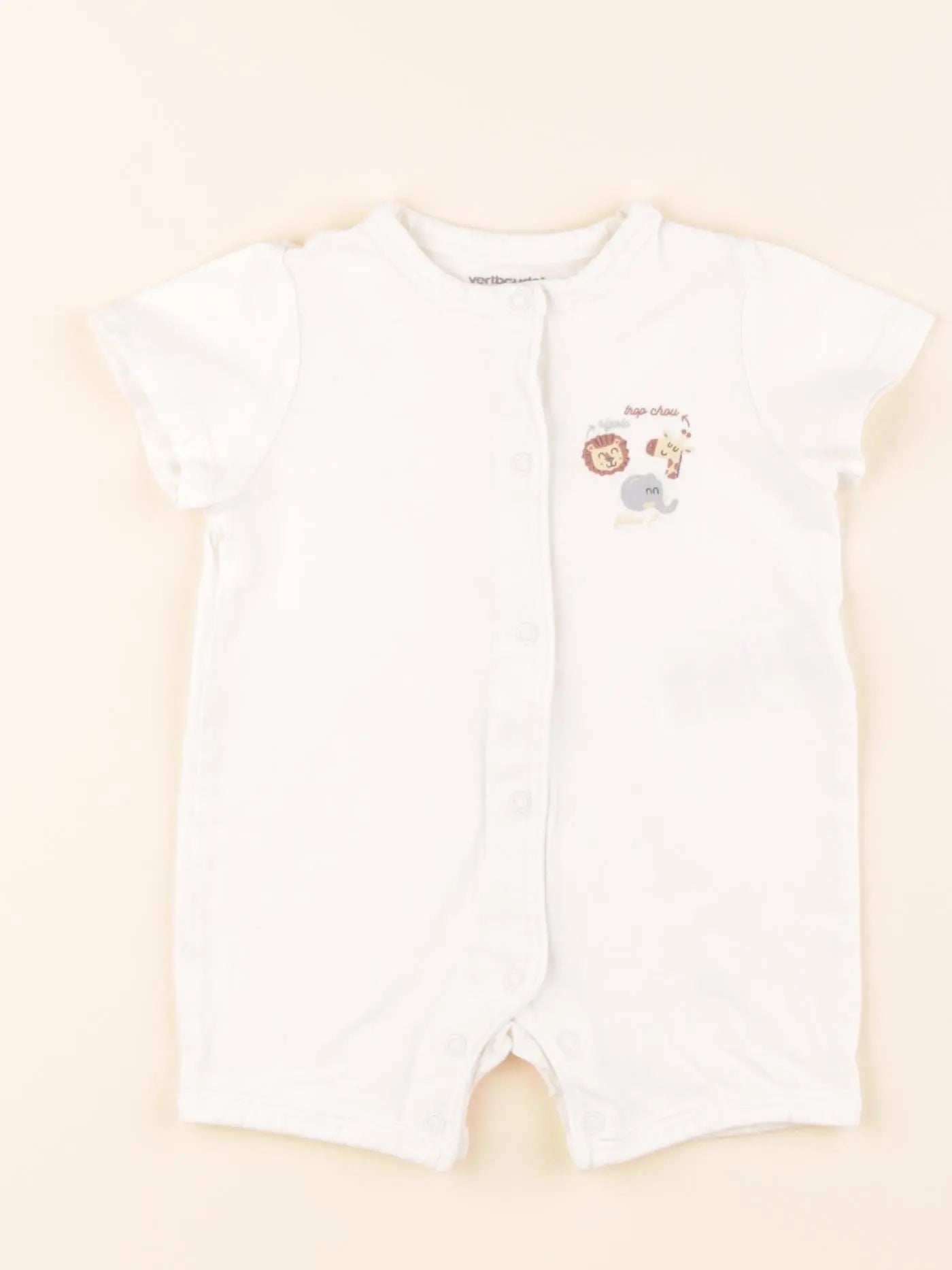 Vertbaudet - pyjama coton beige - 6 mois