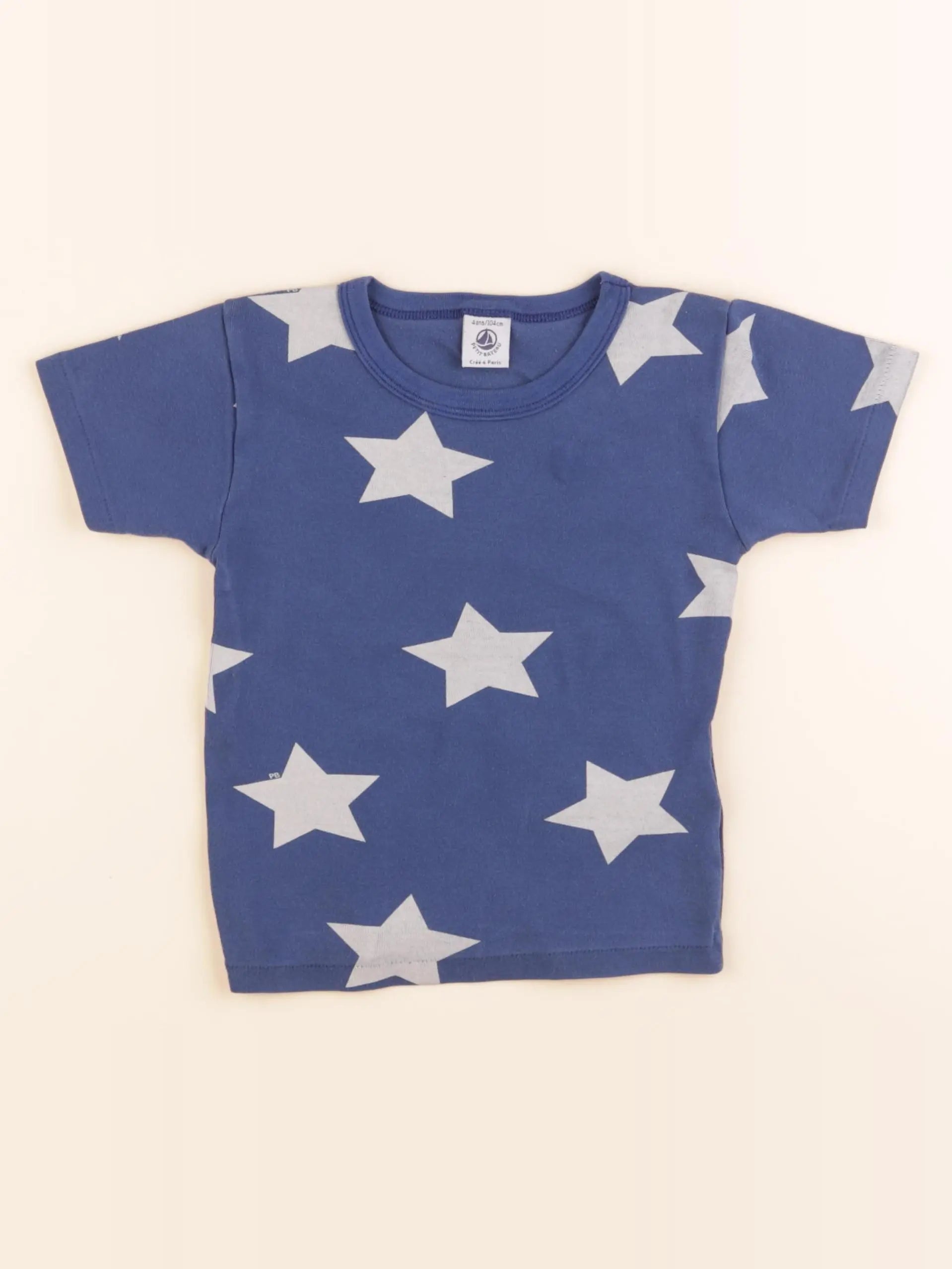 Petit Bateau - maillot de corps bleu - 4 ans