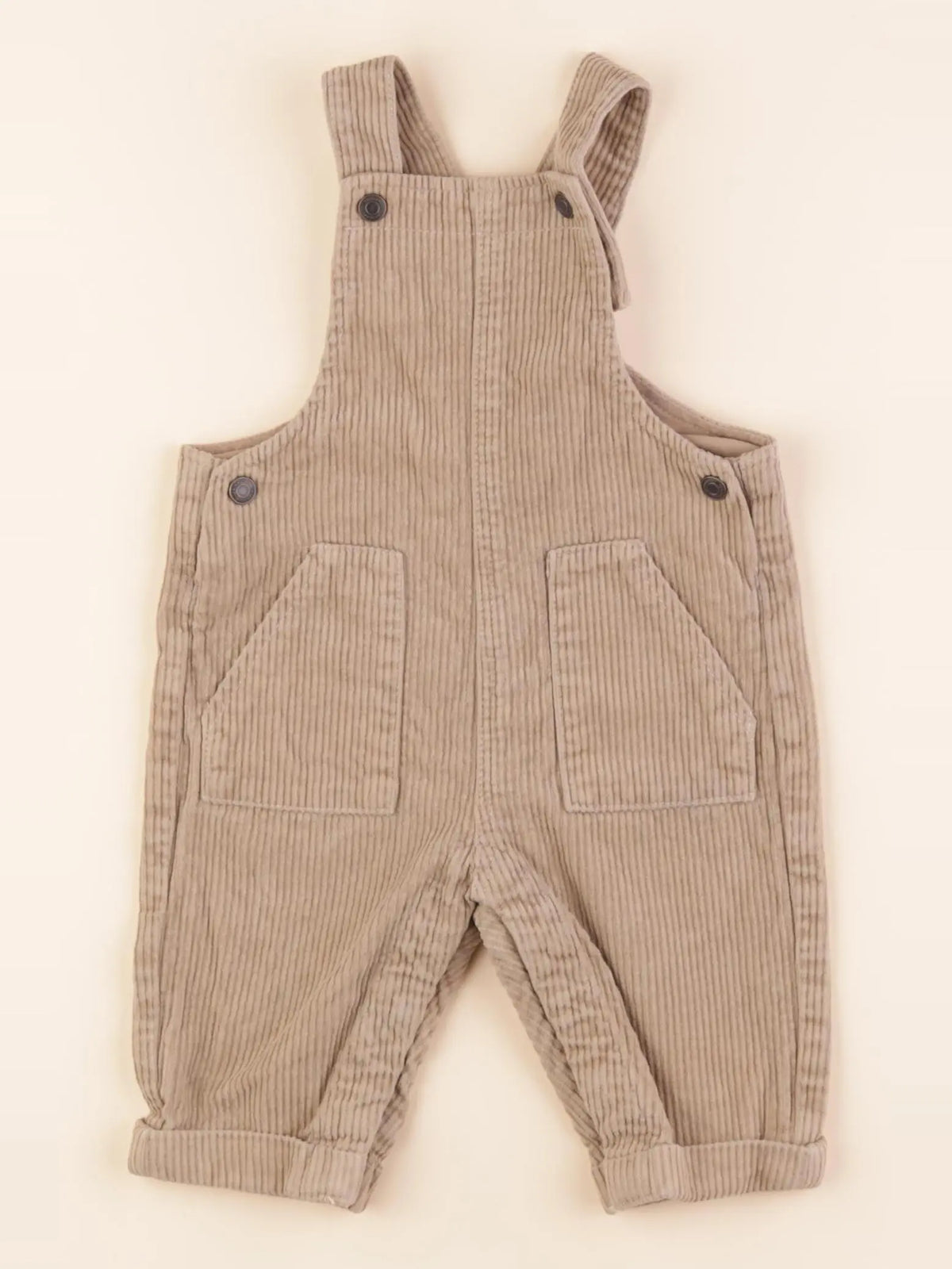 Vertbaudet - salopette beige - 6 mois