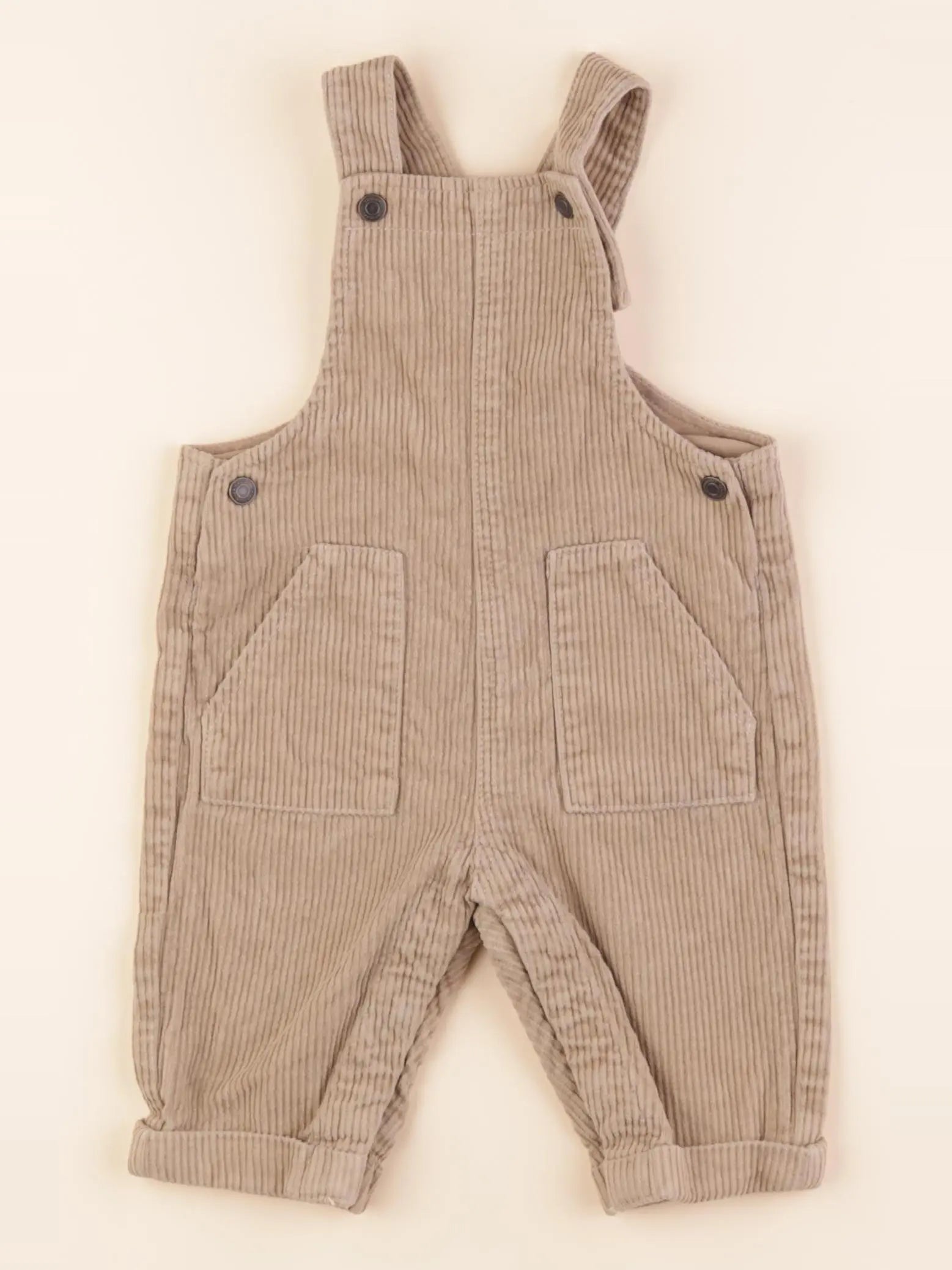 Vertbaudet - salopette beige - 6 mois