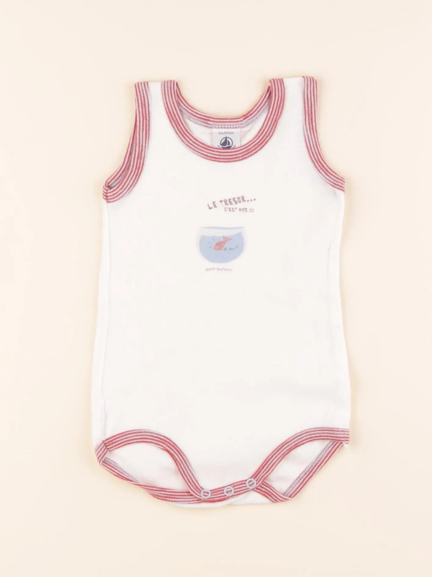 Petit Bateau - body blanc - 6 mois