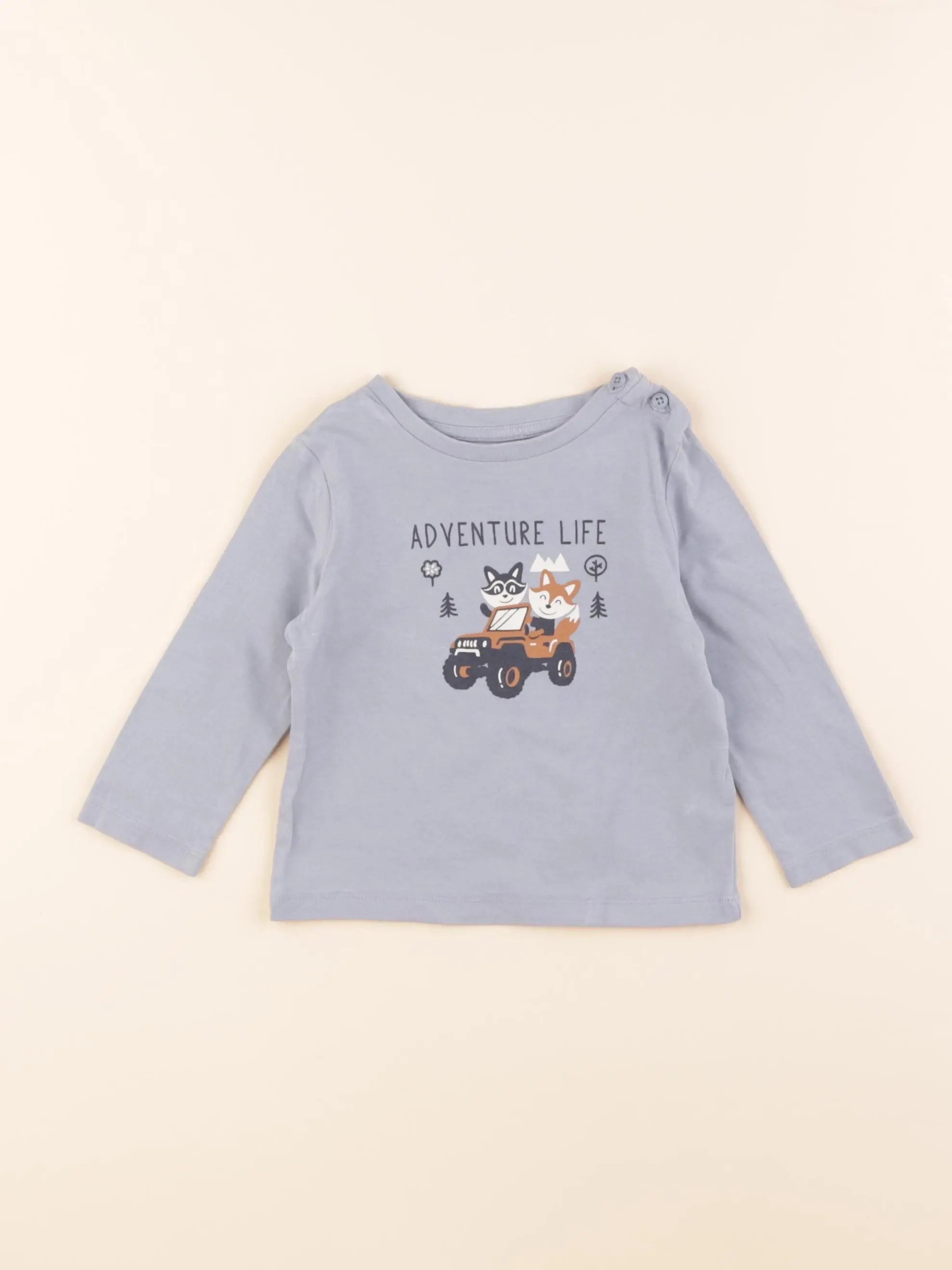 Vertbaudet - tee-shirt bleu - 9 mois