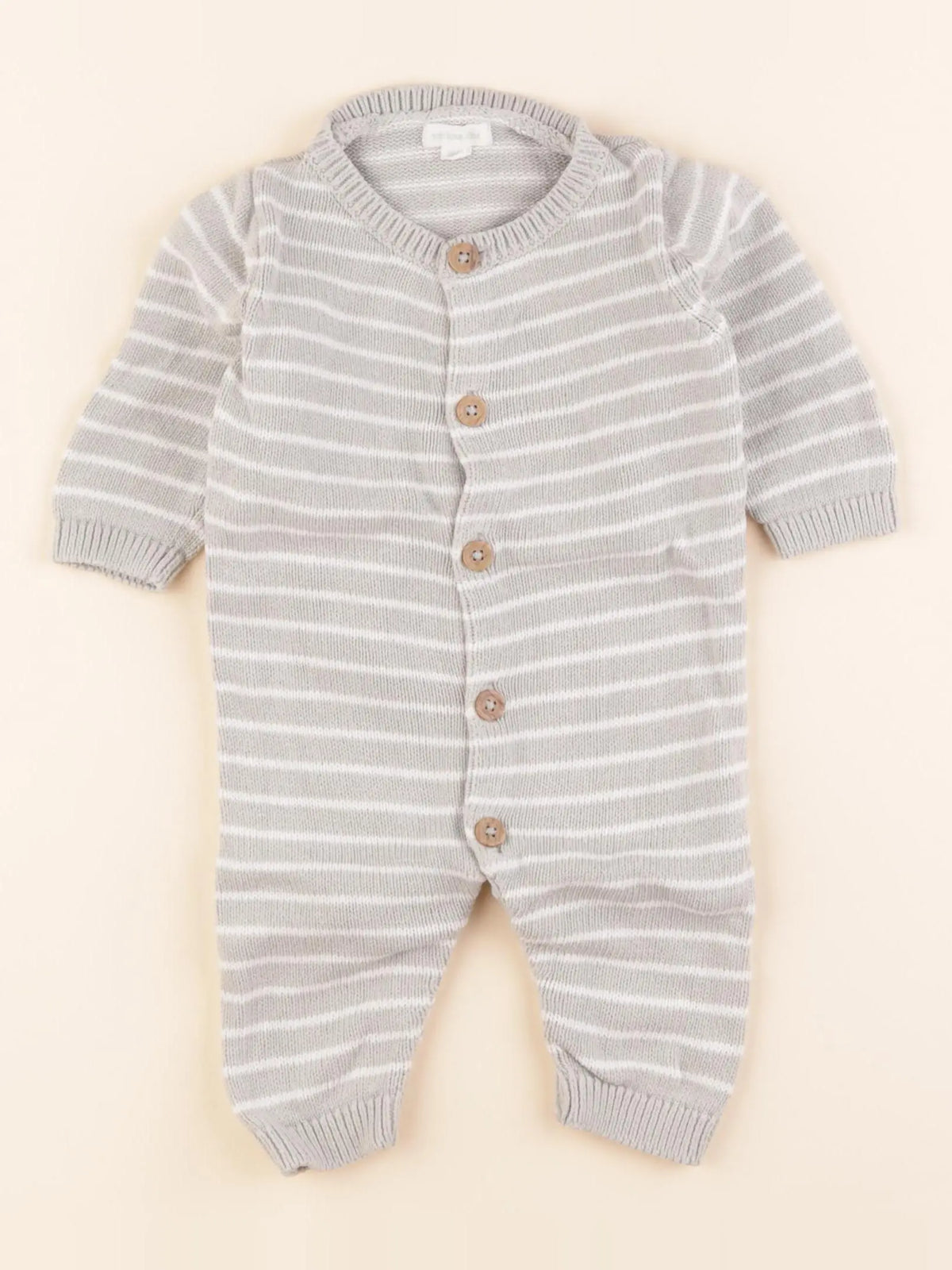 Vertbaudet - combinaison gris - 3 mois