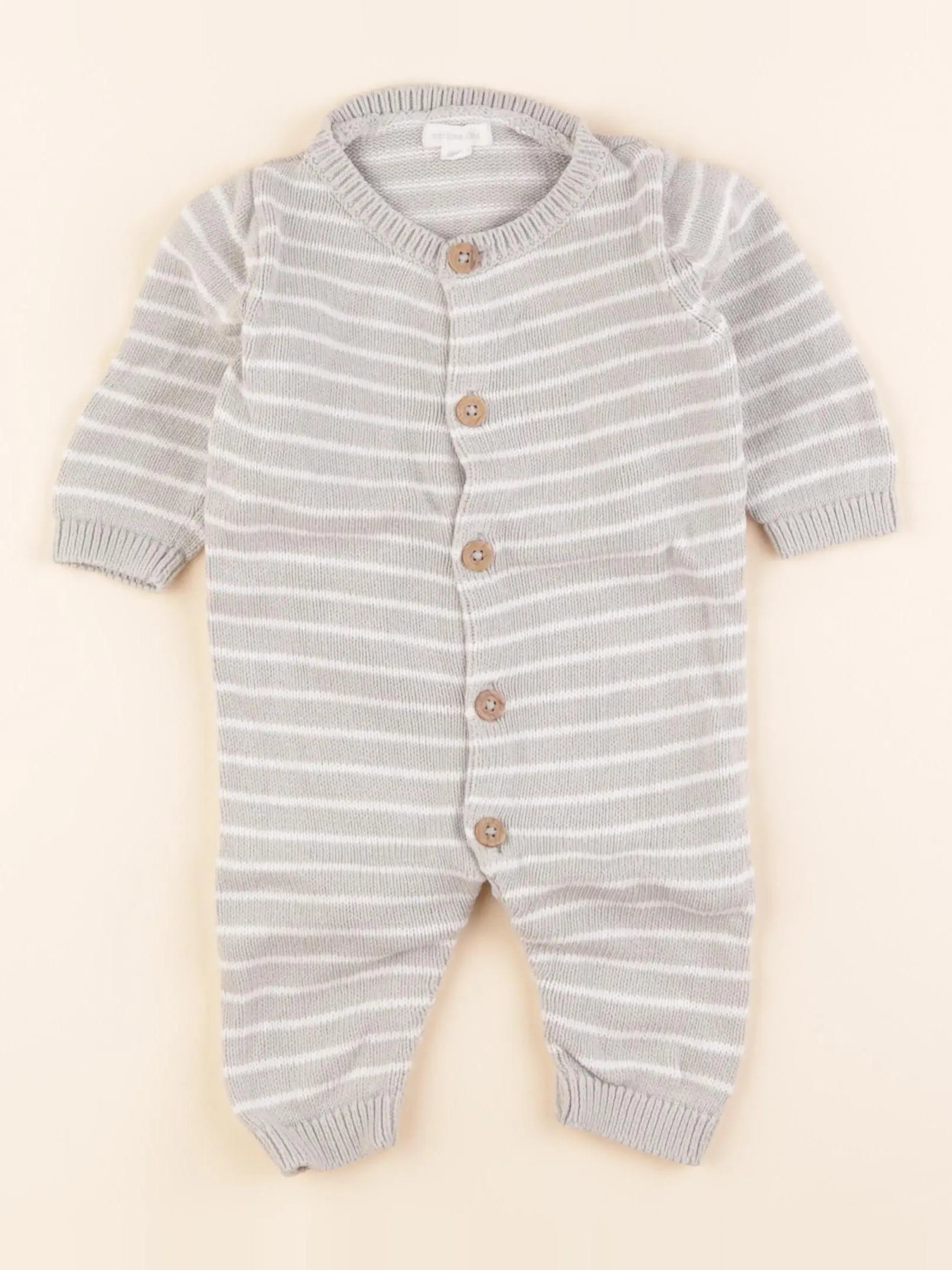 Vertbaudet - combinaison gris - 3 mois