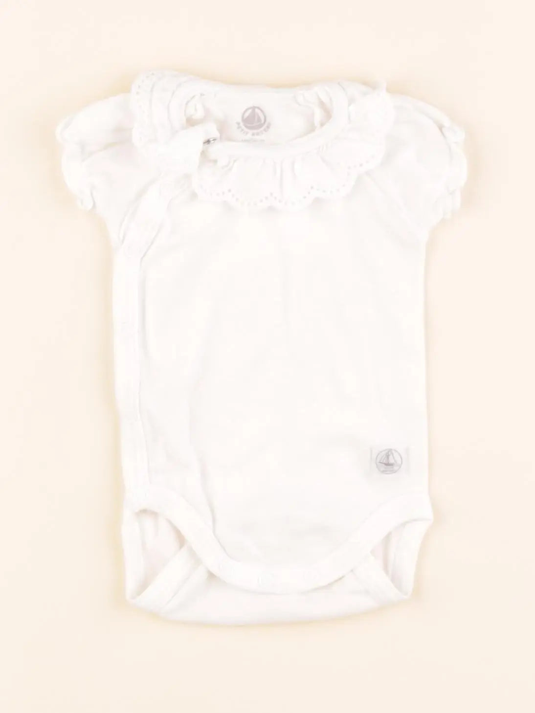 Petit Bateau - body à col blanc - 1 mois