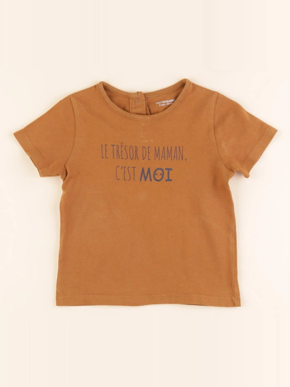 Vertbaudet - tee-shirt marron - 2 ans