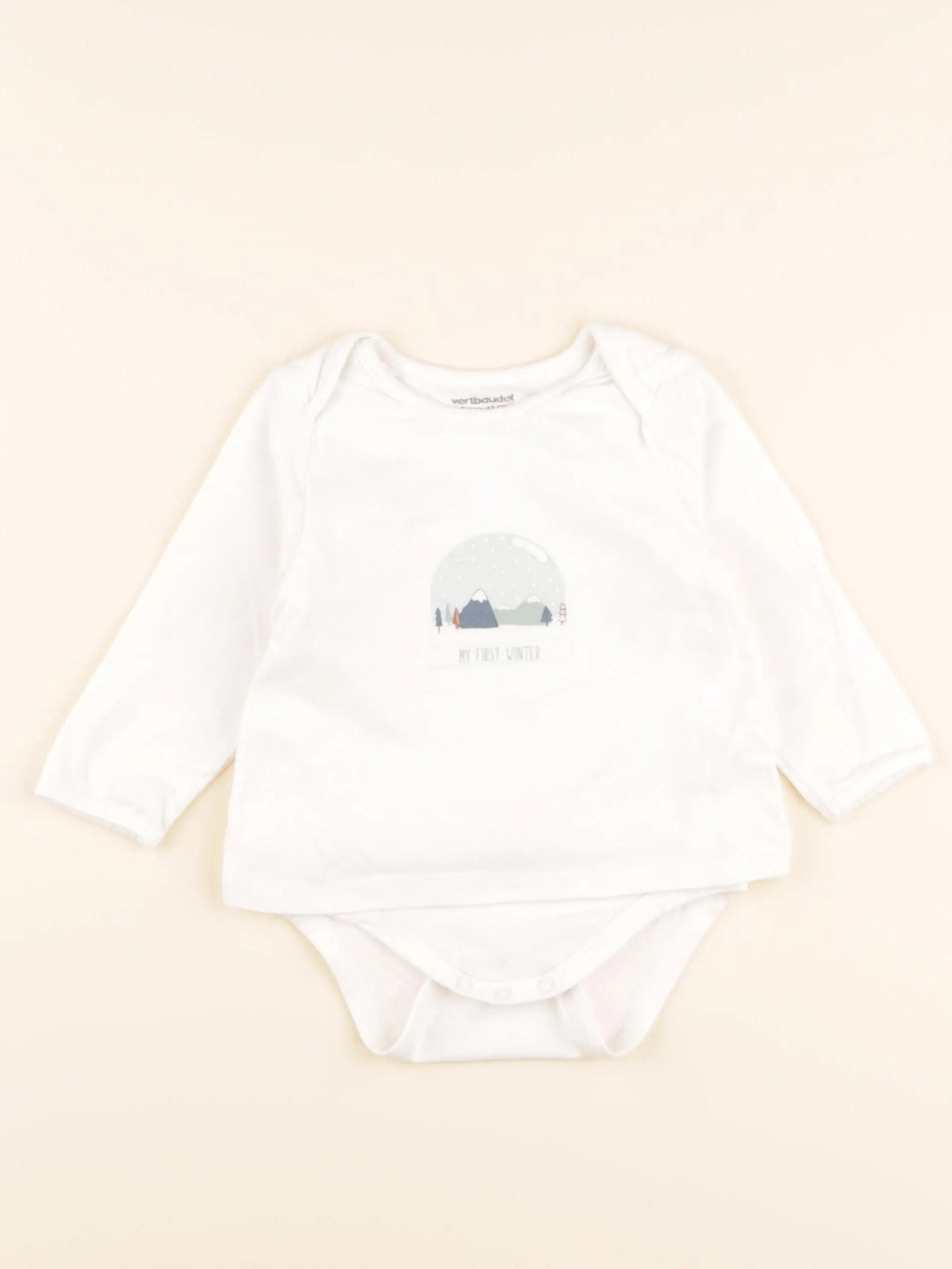 Vertbaudet - body tee-shirt blanc - 9 mois