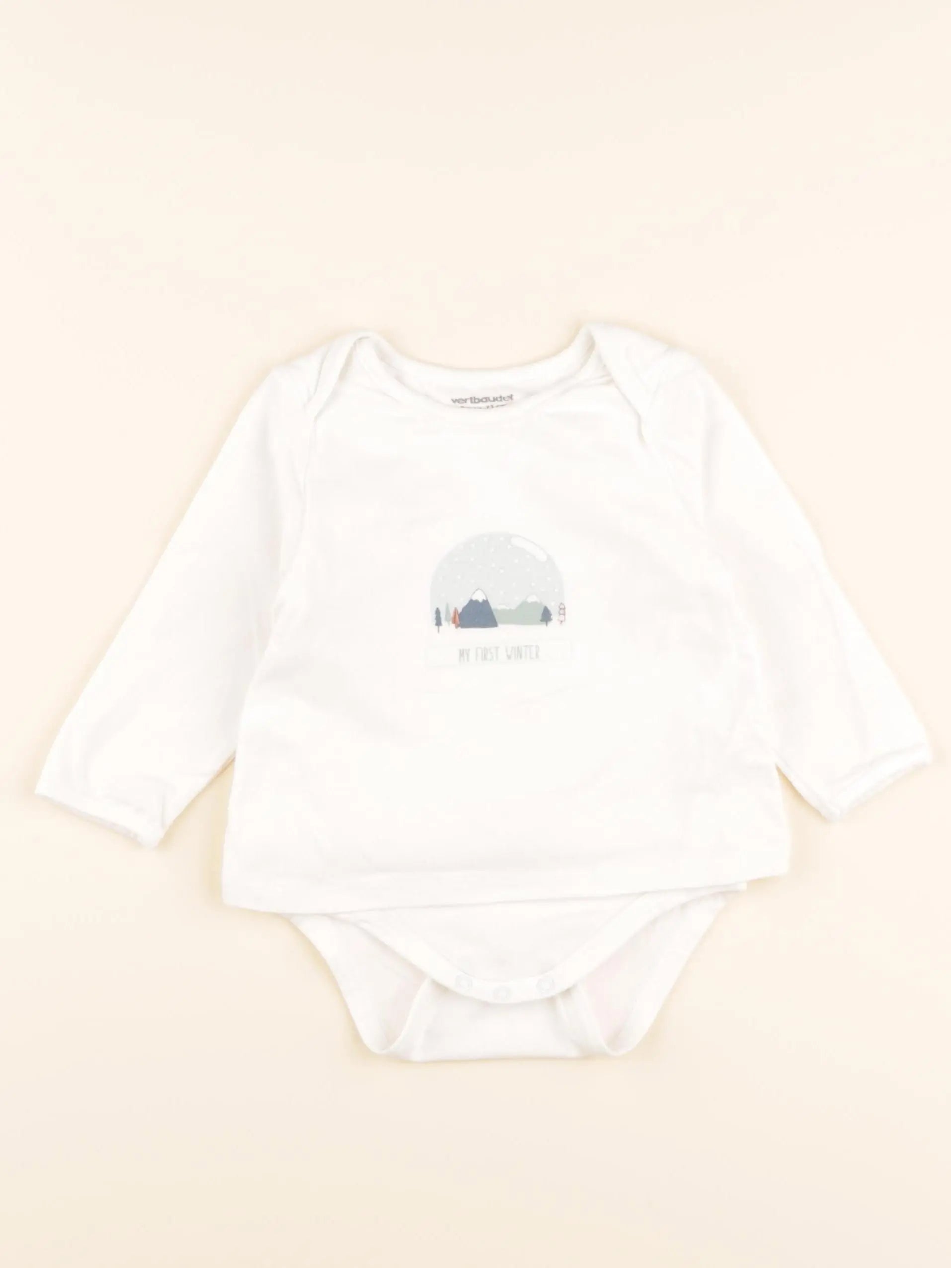 Vertbaudet - body tee-shirt blanc - 9 mois